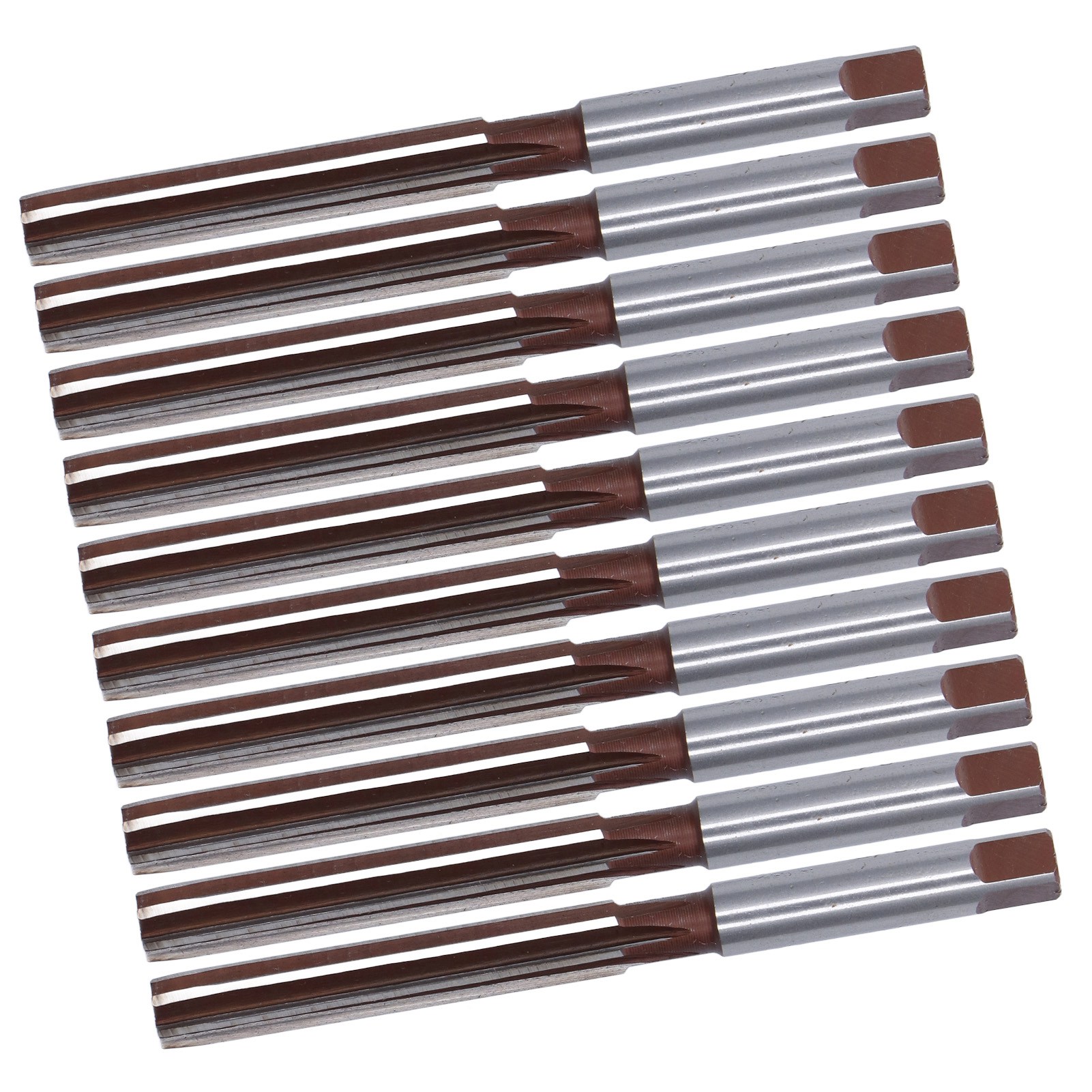 Satz Mit 10 Handreibahlen, 6 Gerade Nuten, Amerikanisches System, 9sicr-werkzeuge, 3/8 Zoll, Braun/rot