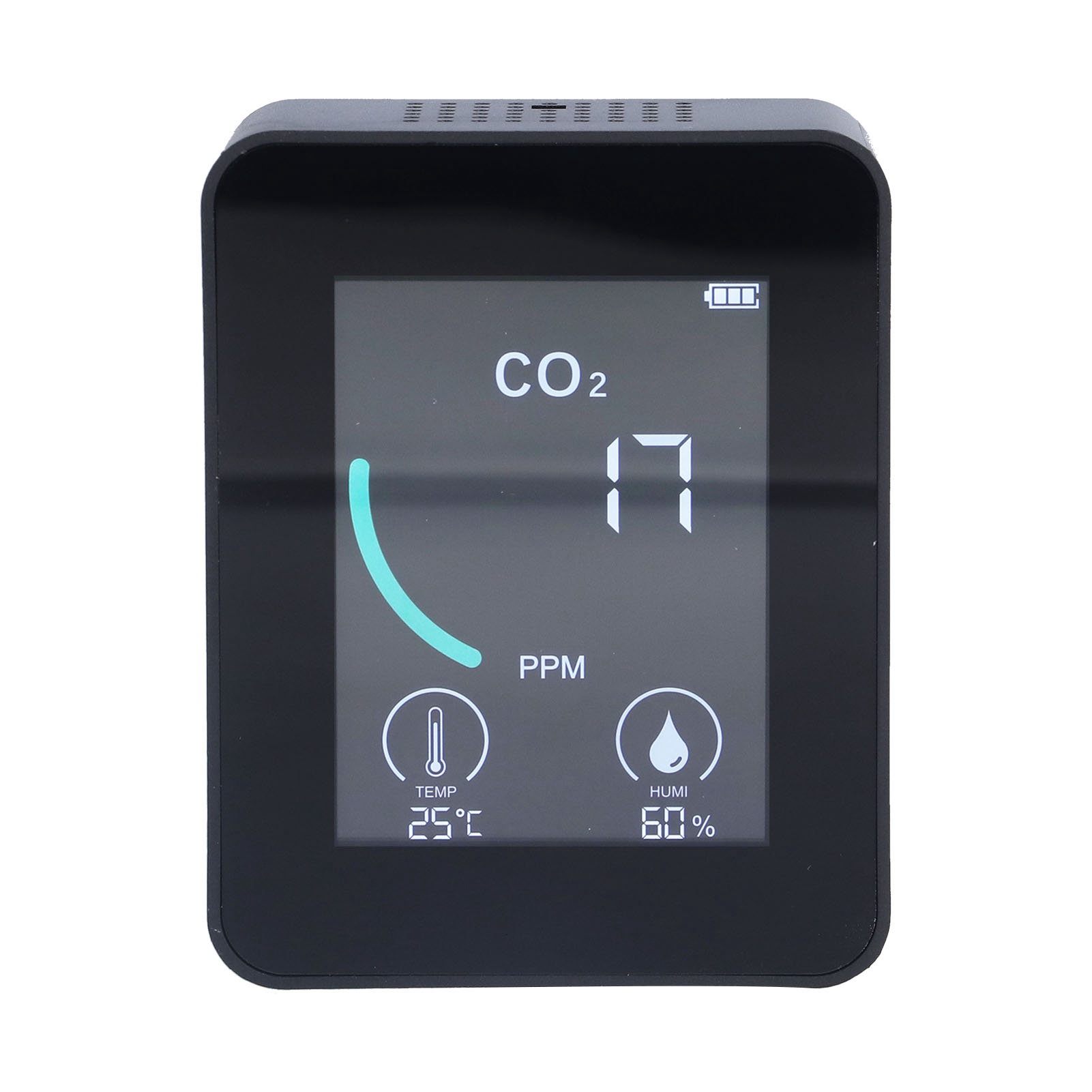 Lcd-co₂-detektor 2co1t – Digitaler Temperatur- Und Feuchtigkeitsdetektor Mit Alarm – Tragbar Und Echtzeitüberwachung Für Zuhause Und Büro – Weiß