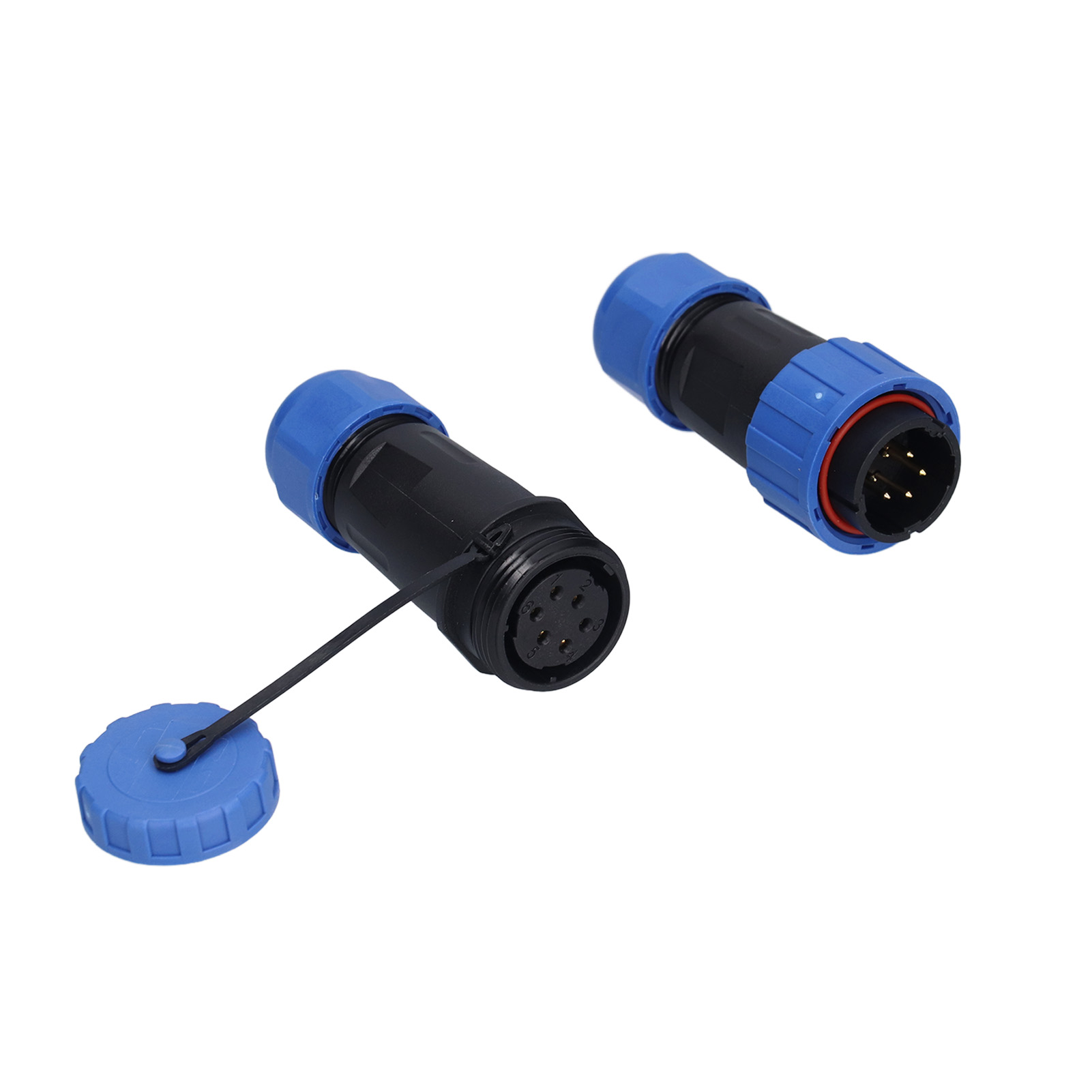 Wasserdichter Luftfahrtkabelstecker Ip68, 6 Oder 7 Pins, Pa66/pa6, Gute Flexibilität, 7-poliger Wasserdichter Luftfahrtstecker