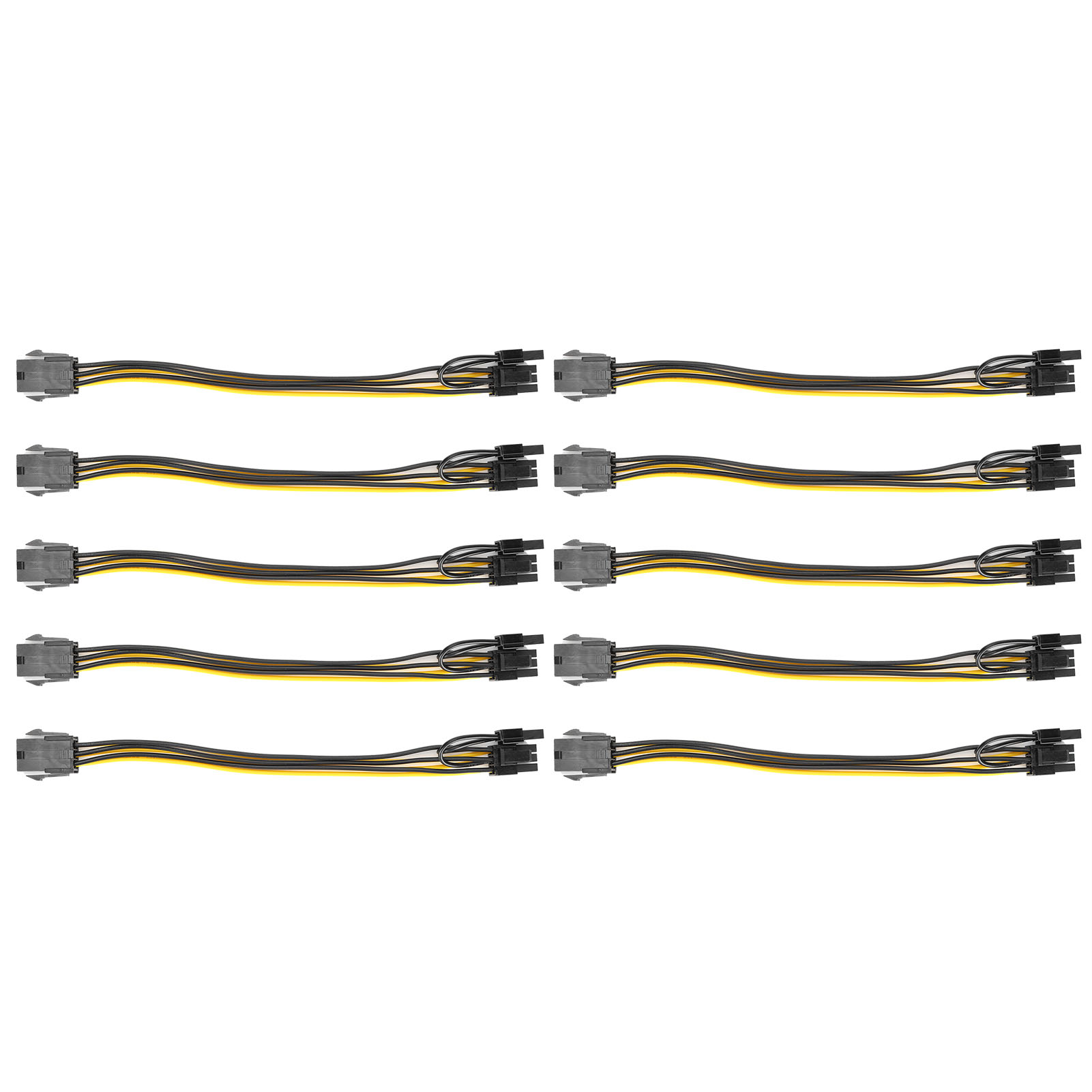 Packung Mit 10 Pci-e 6-pin- Auf 8 (6+2)-pin-adaptern, Stromkabel Für Computerdatenverarbeitung Und -übertragung Sowie Digitale Signale