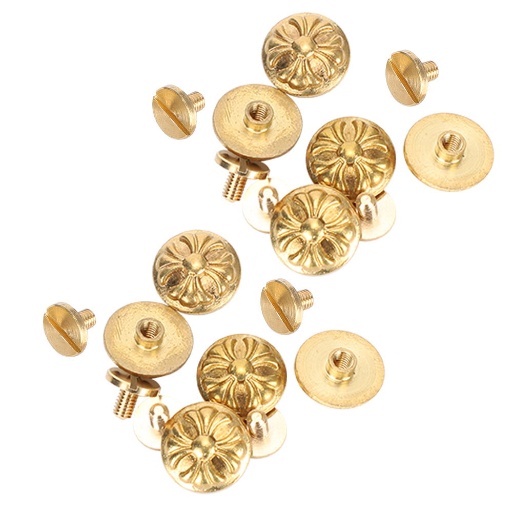 Packung Mit 10 Nieten, Stiften Und Schrauben Von 13 Mm Zur Verzierung Von Lederknöpfen Mit Chrysanthemenmuster (diy-zubehör).