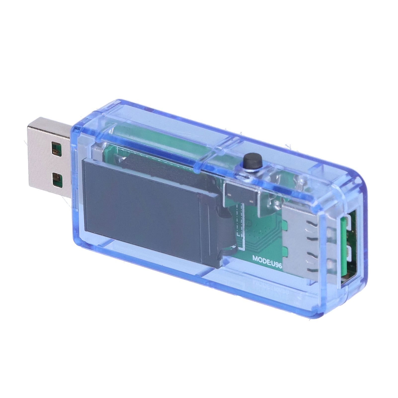 Digitaler Usb-tester Mit Lcd-bildschirm, Usb-ladegerät-tester, Detektor Und Voltmeter Für Android, Transparent Blau.