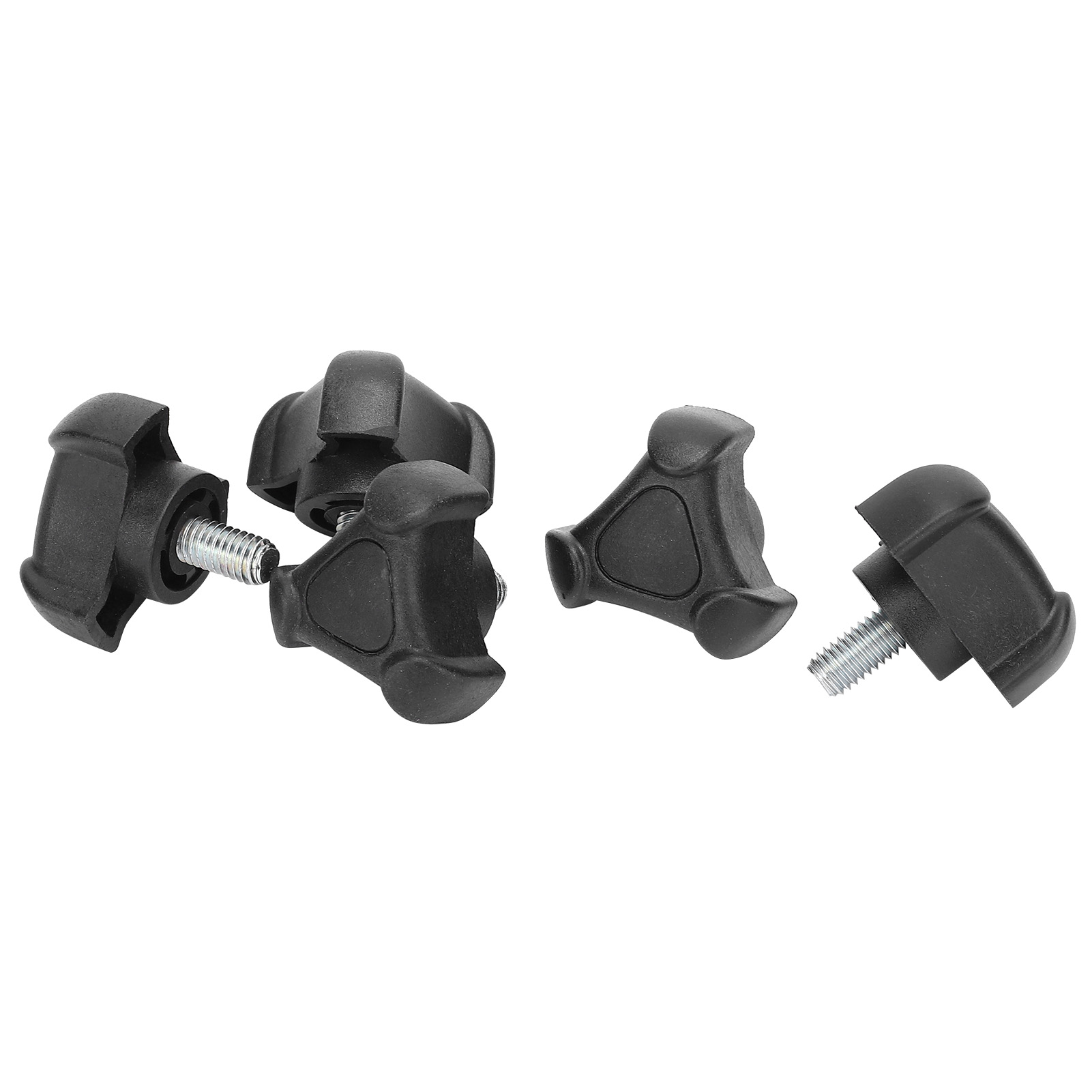 Satz Mit 5 M6-10 Mm Dreikant-handspannmuttern Mit Drehknopf Und Rändelschraube