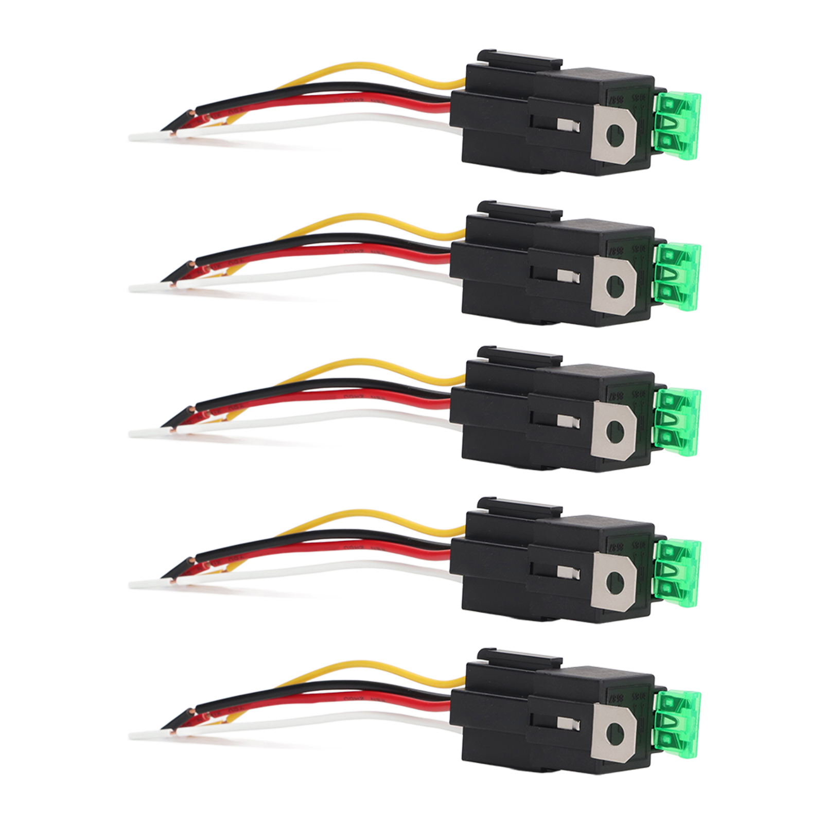 5-teiliges Kfz-relais-set, 12 V Dc, 30 A, 4-polig Und 4-adrig, Mit Verriegelungssockeln Für Fahrzeuge