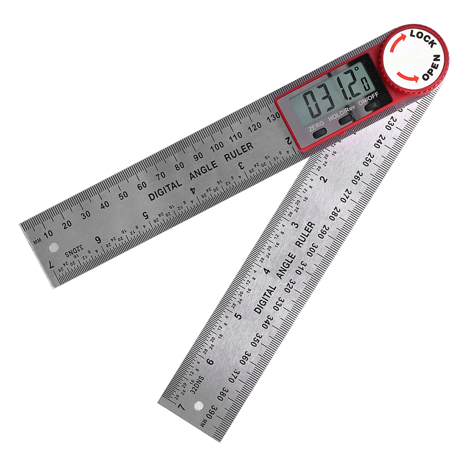 360°-winkelmesser Mit Digitalanzeige, Aus Robustem Edelstahl, Tragbares Elektronisches Messlineal Für Holzbearbeitung, 200 Mm