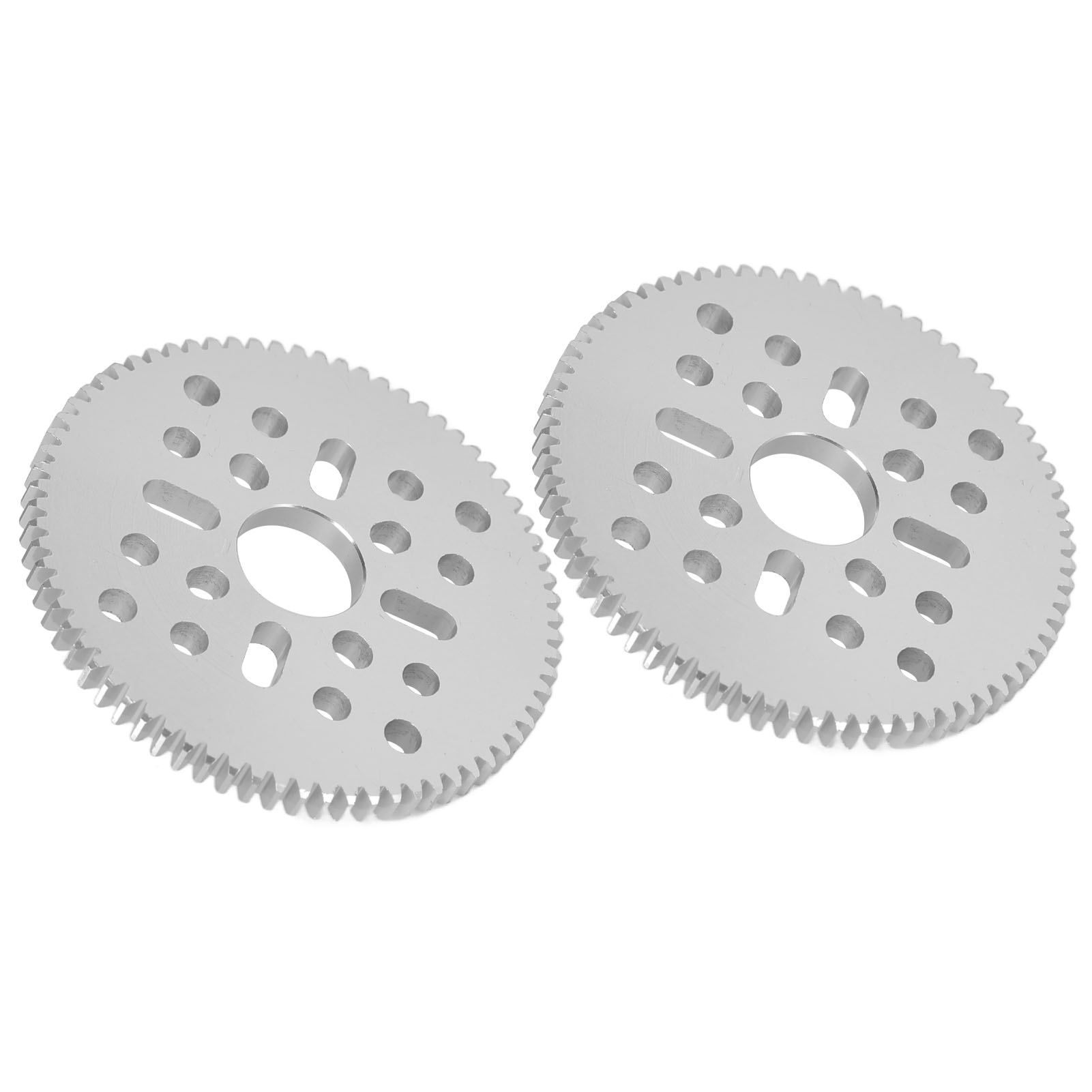 2 Stirnräder Aus Aluminium, Eloxiert, Zahnteilung 0,8, 4 Lange Bohrungen, 16 Runde Bohrungen, 4312-0414-0072
