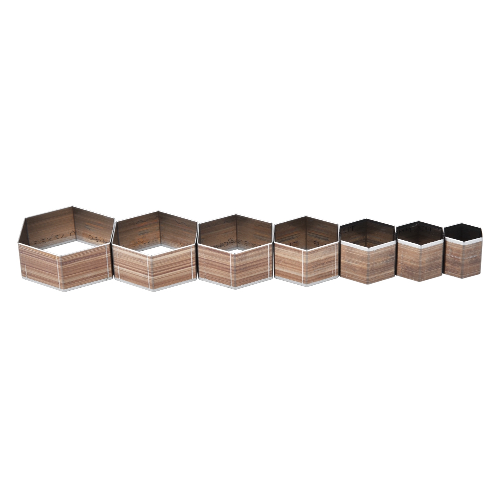 Set Mit 7 Sechseckigen Stanzformen (20-50 Mm) Für Lederarbeiten Und Heimwerkerprojekte.