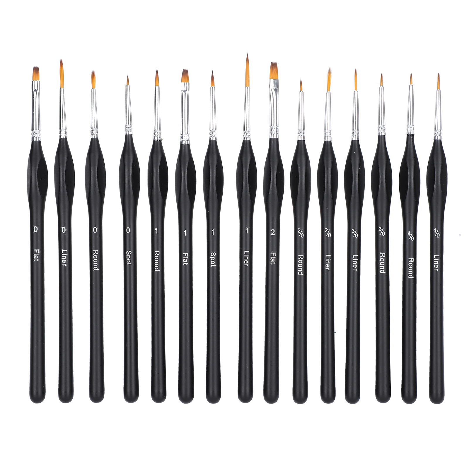 Set Mit 15 Präzisionspinseln Für Aquarell-, Ölmalerei Und Zeichnen, Inklusive Aufbewahrungsbeutel