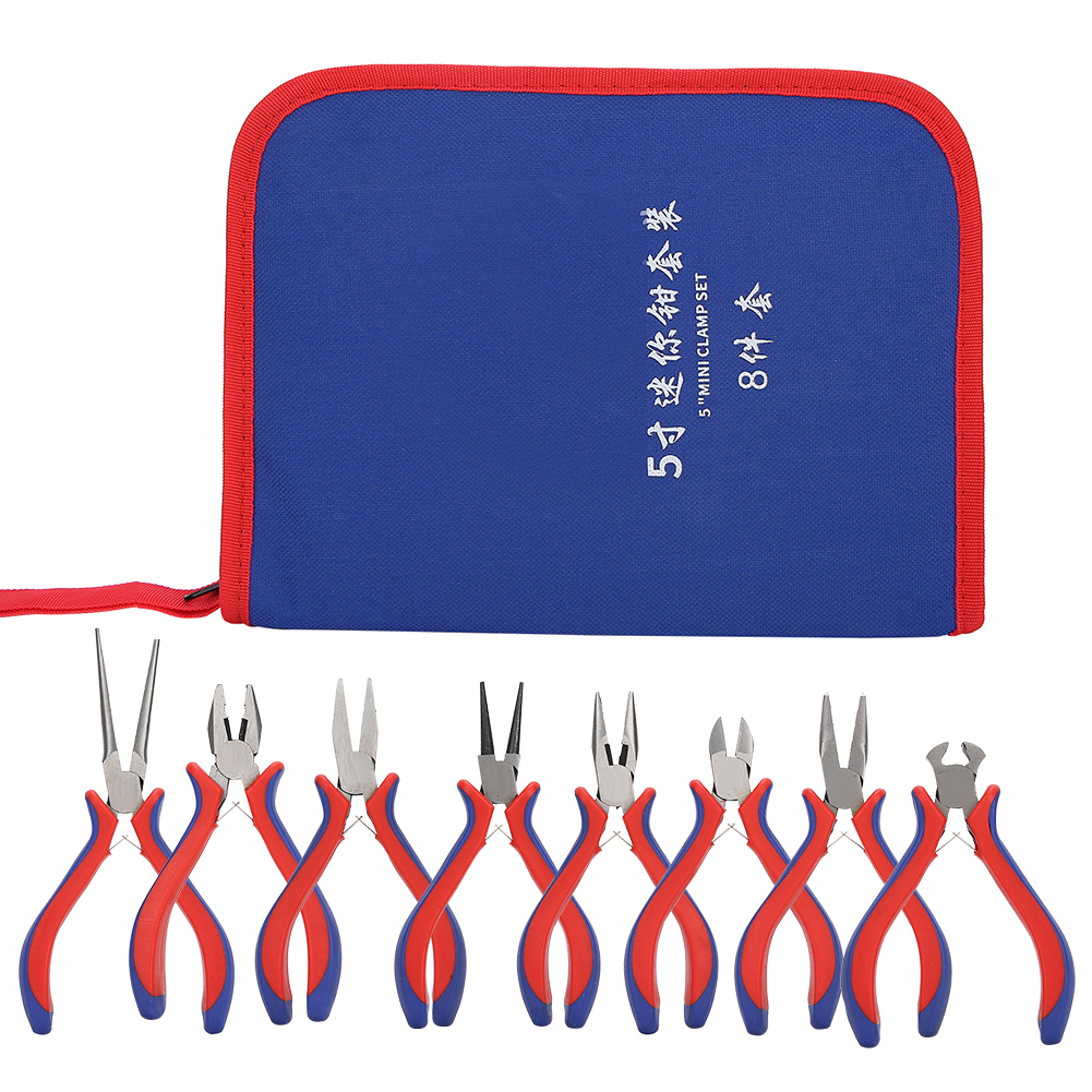 Schmuckschneidezange (8er-set) Mit 12,7 Cm (5 Zoll) Langem, Zweifarbigem Griff Und Oxford-stoffbeutel.