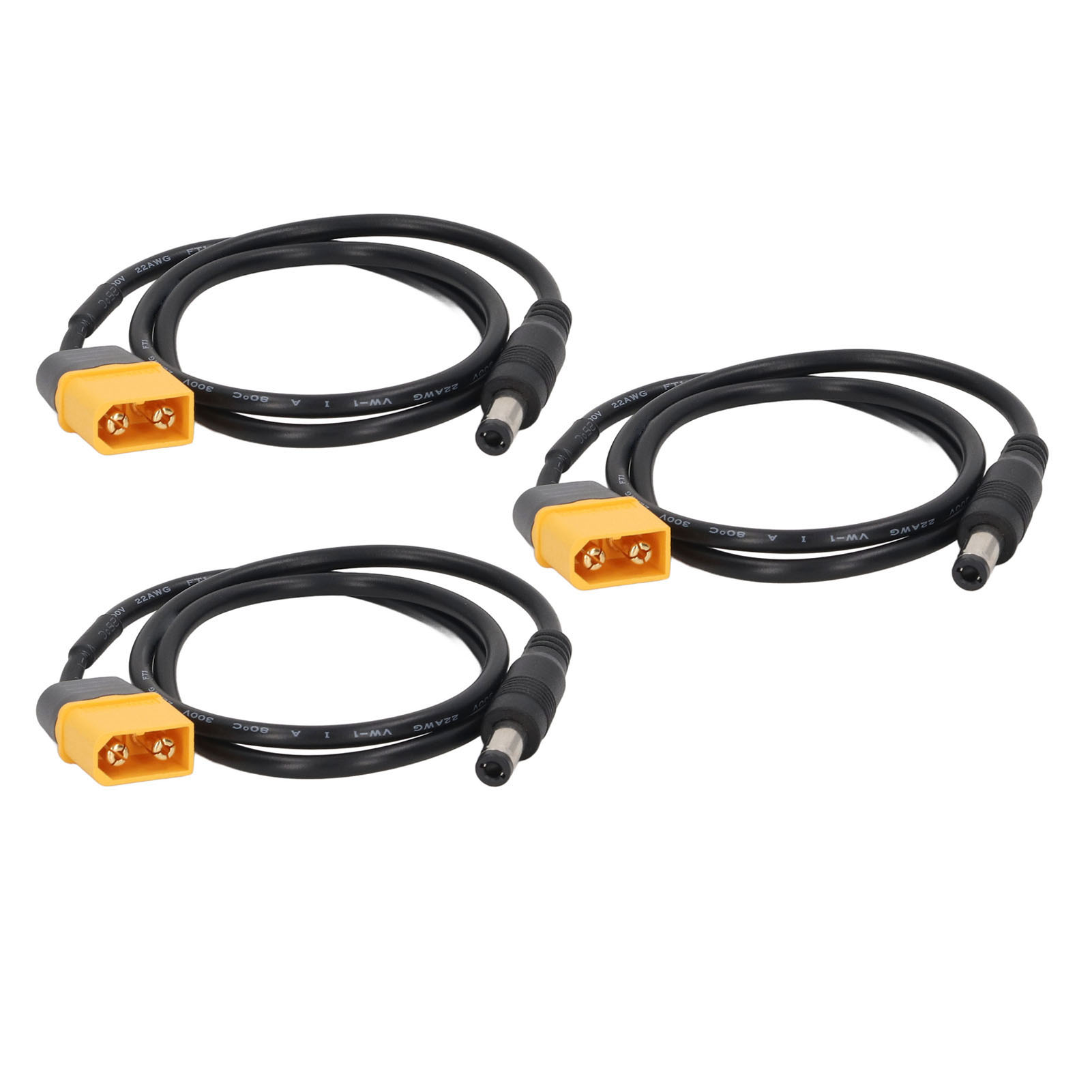 Packung Mit 3 Xt60-auf-dc-stecker-auf-stecker-kabeln, Batterieadaptern Und Ladekabeln Für Drohnen Und Autos.