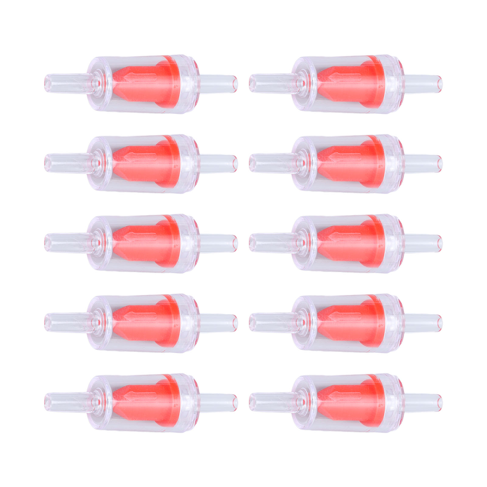 Packung Mit 10 4-mm-pp-rückschlagventilen Für Luftpumpen Und Aquarien (rot)