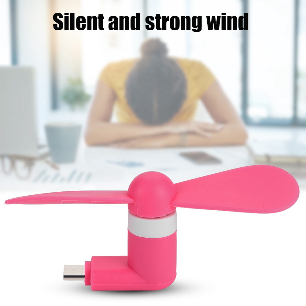 Extrem Leiser, Tragbarer Micro-usb-ventilator Für Android-otg-smartphones (rot/rosa)
