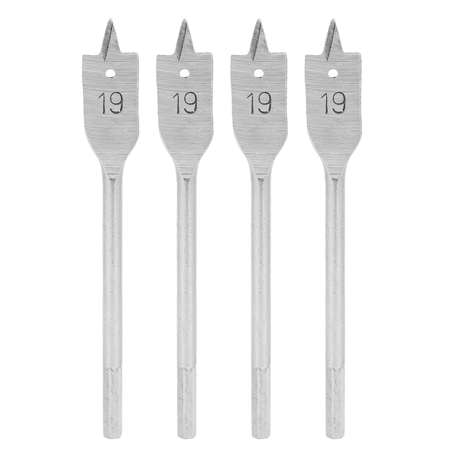 Set Mit 4 Flachbohrern Aus Hochkohlenstoffhaltigem Stahl Für Die Holzbearbeitung, 19 Mm