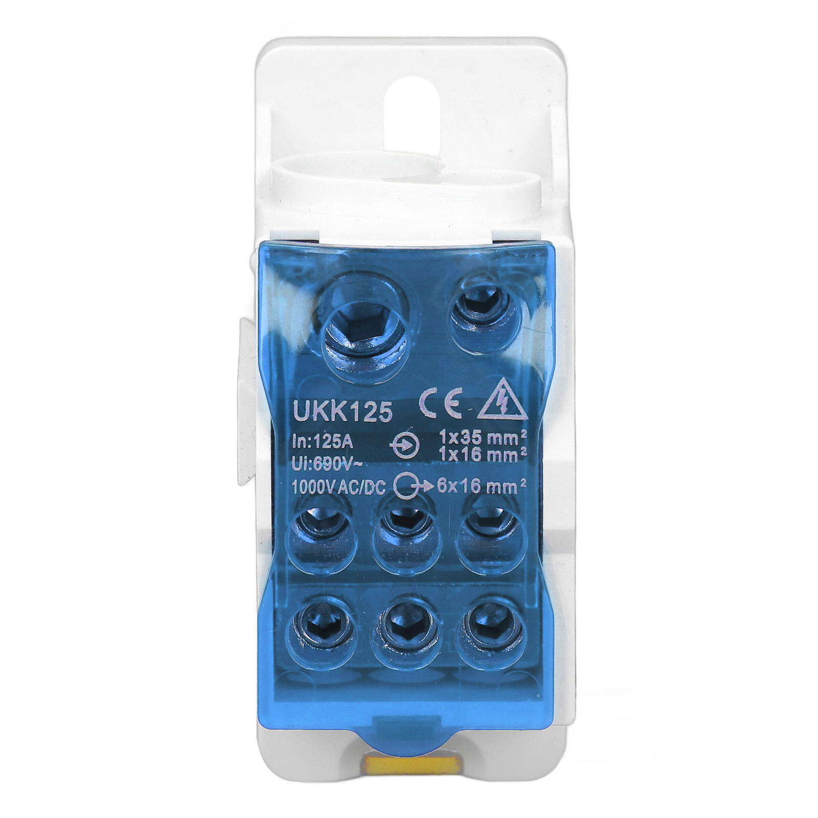 Din-schienen-verteilerkasten, Universeller Elektrischer Klemmenblock, Anschlusskasten Für 690v 125a Stromkabel, Blau
