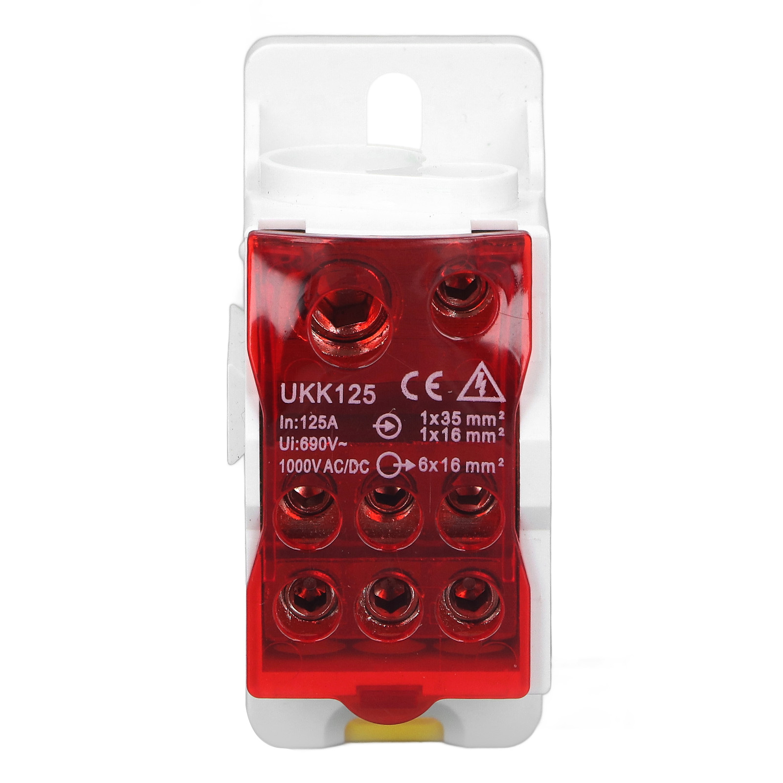 Din-schienen-verteilerkasten, Universeller Elektrischer Klemmenblock, Anschlusskasten Für 690v 125a Stromkabel, Rot