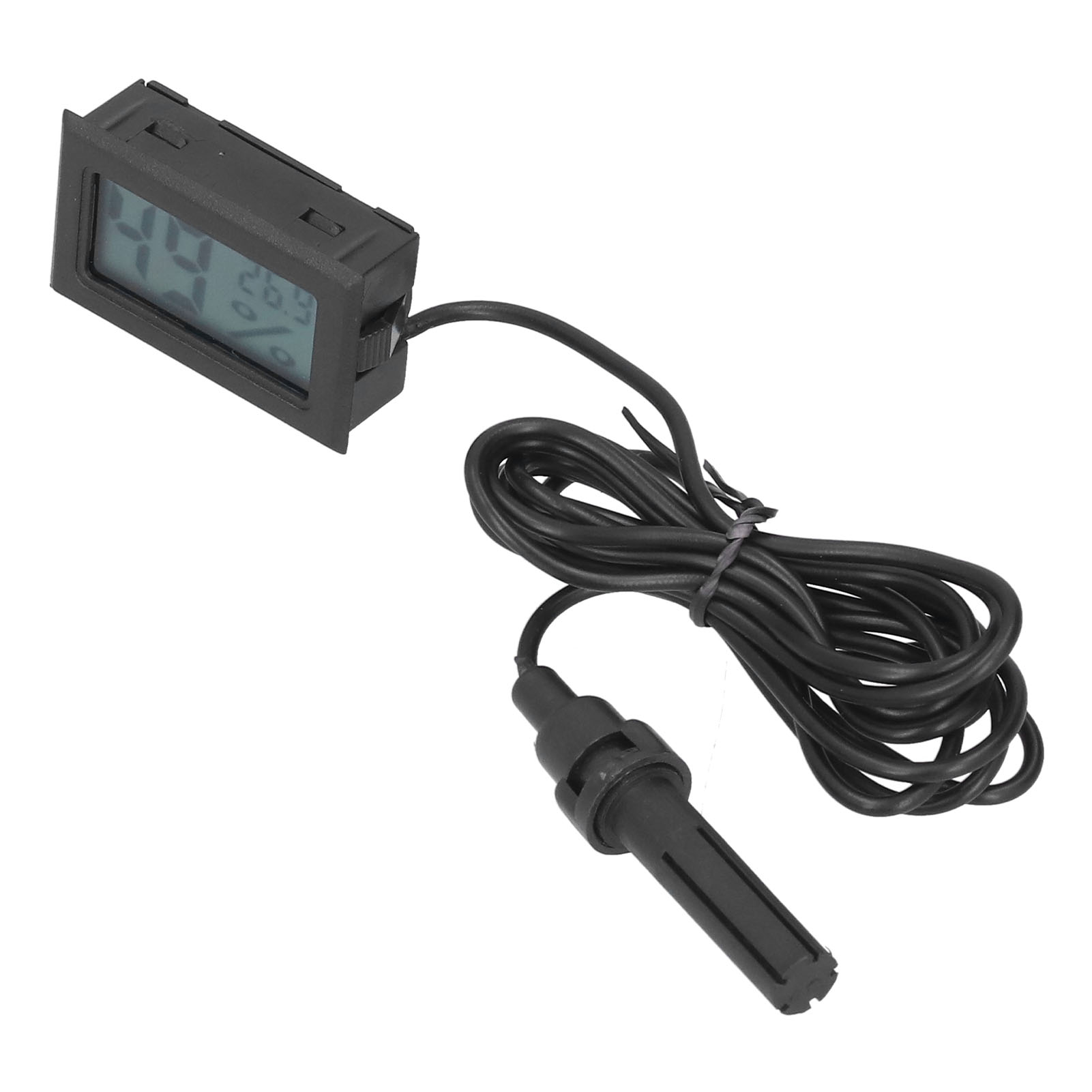 Mini-thermometer-hygrometer Mit Schwarzer Lcd-anzeige Für Den Innenbereich Und Sonde.