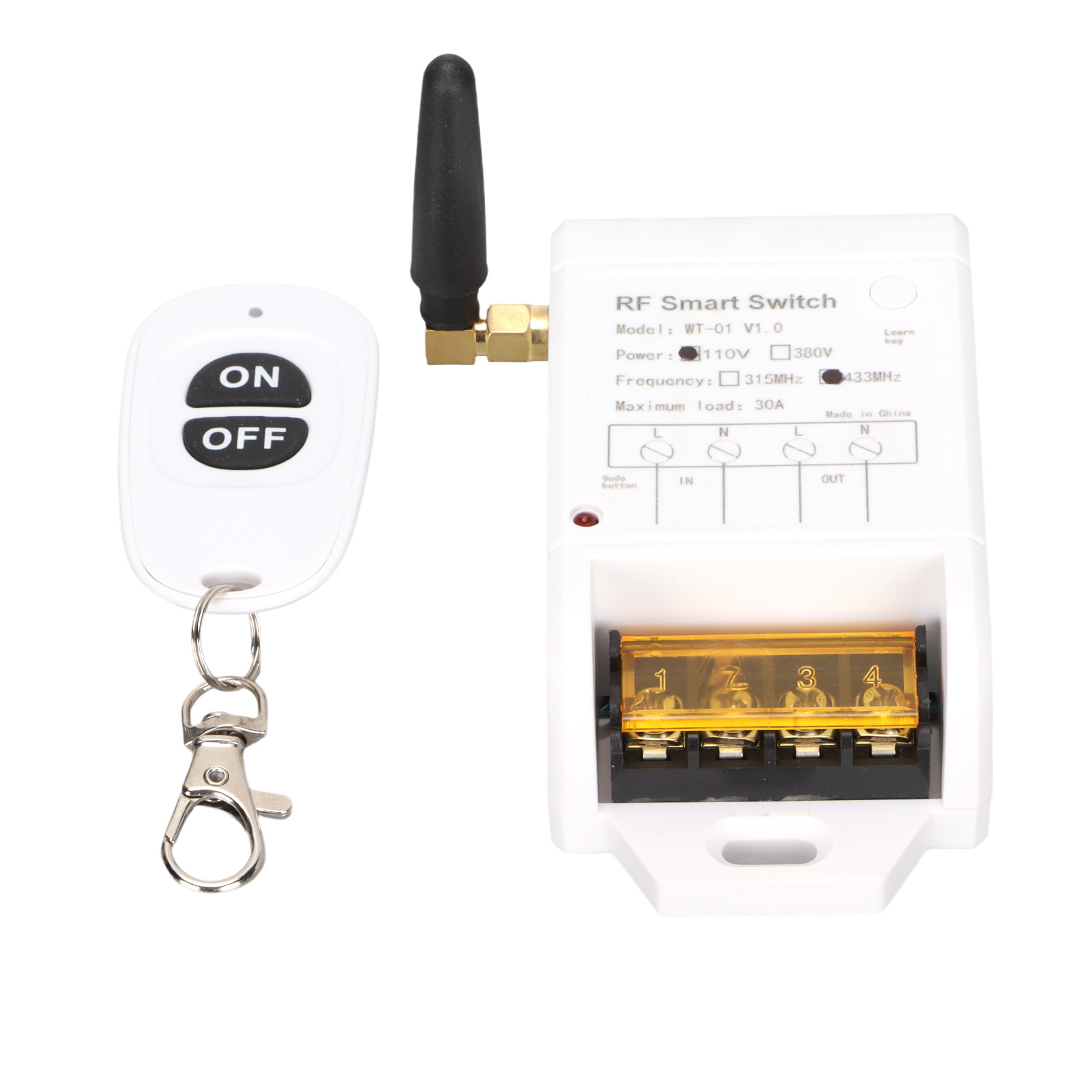 Wt-01 Fernschalter Für Wasserpumpe Mit Led-beleuchtung Und Garagentorrelais. Fernbedienung. Stromversorgung: 110 V Wechselstrom, 30 A.