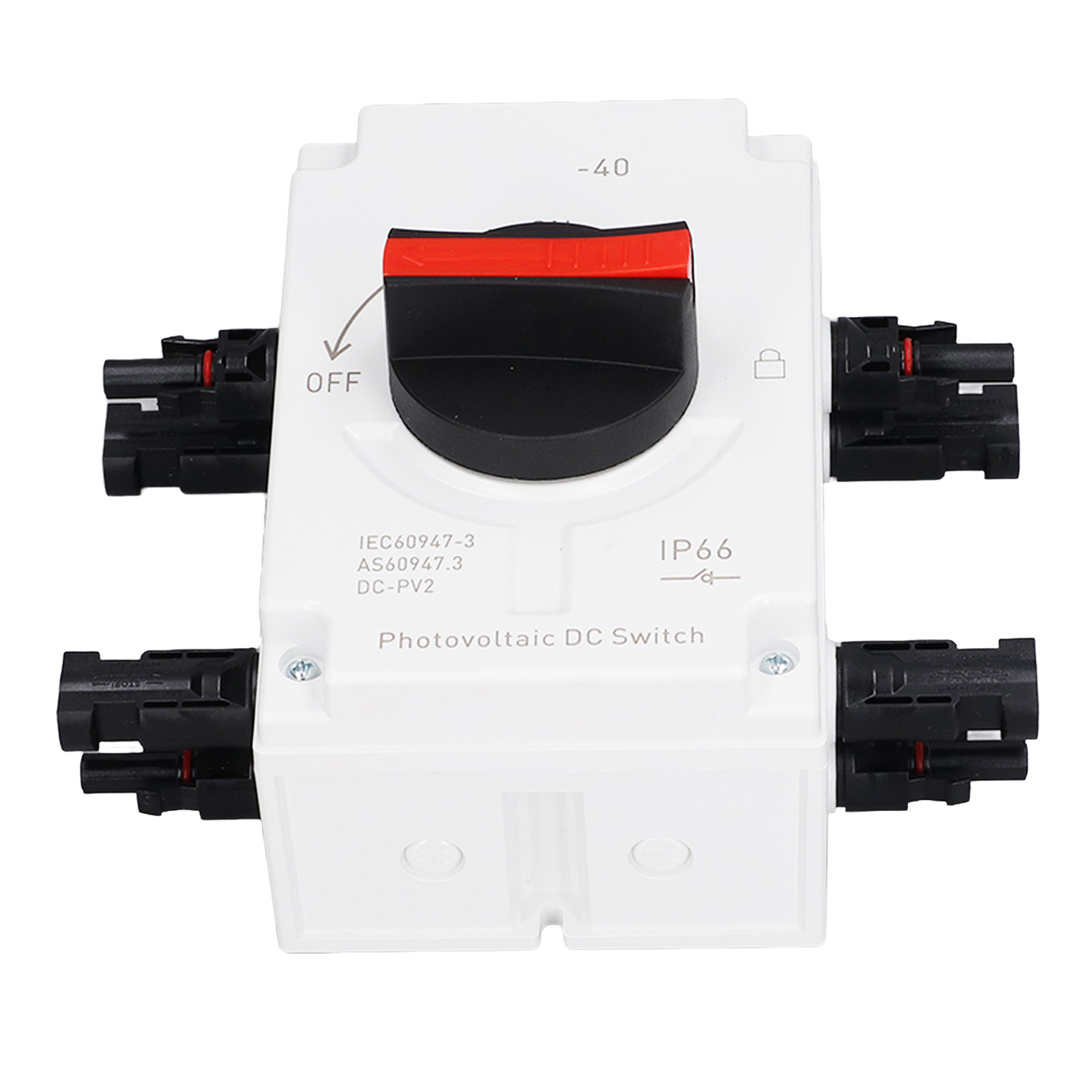 4-poliger 1200v 32a Dc-trennschalter Für Photovoltaikanlagen (2 Eingänge, 2 Ausgänge), Ip66 Wasserdicht, Für Photovoltaik-ladungsübertragungssysteme.