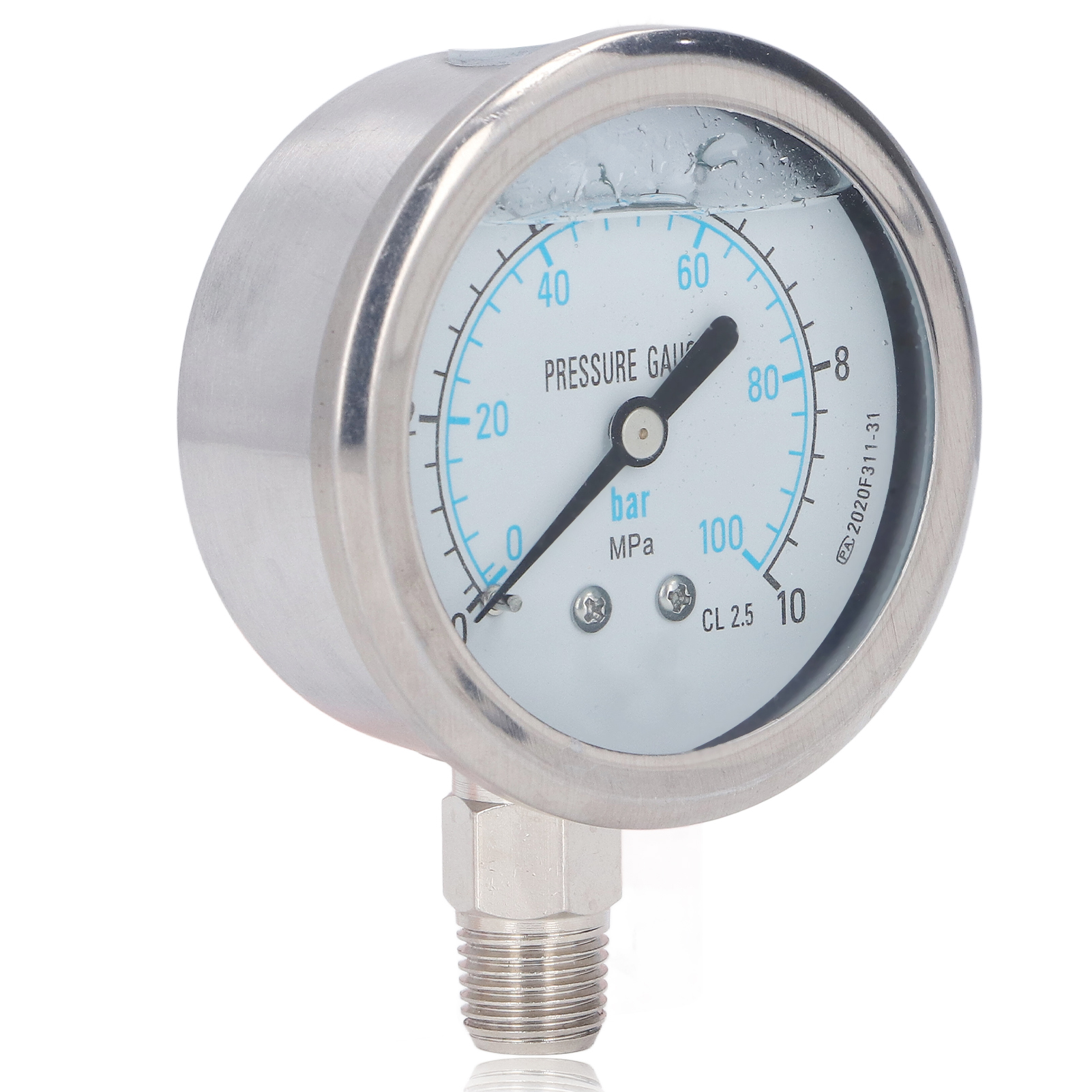 1/4"-npt-edelstahl-manometer Für Öl, Wasser Und Vakuum, 0–10 Mpa, Für Den Privaten Und Industriellen Einsatz