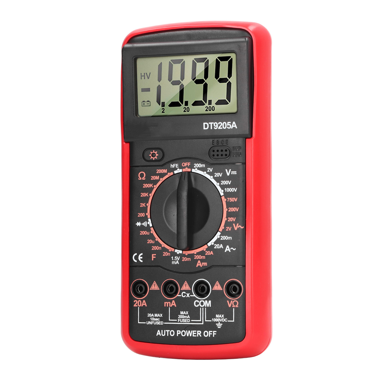 Intelligentes Digitales Multimeter Mit Lcd-display, Multifunktional, Stromkreisprüfer Für Den Heimgebrauch, Rot