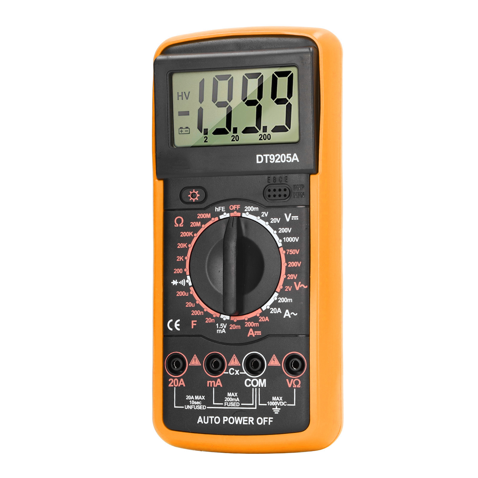Intelligentes Digitales Multimeter Mit Lcd-anzeige, Multifunktional, Stromkreisprüfer Für Den Heimgebrauch, Orange