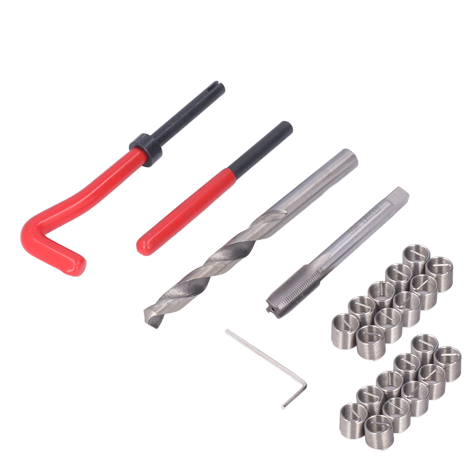 25-teiliges Edelstahl-gewindereparaturset M6x1,0 Mm, Hss-bohrer Und Gewindebohrer Für Kfz-reparaturen