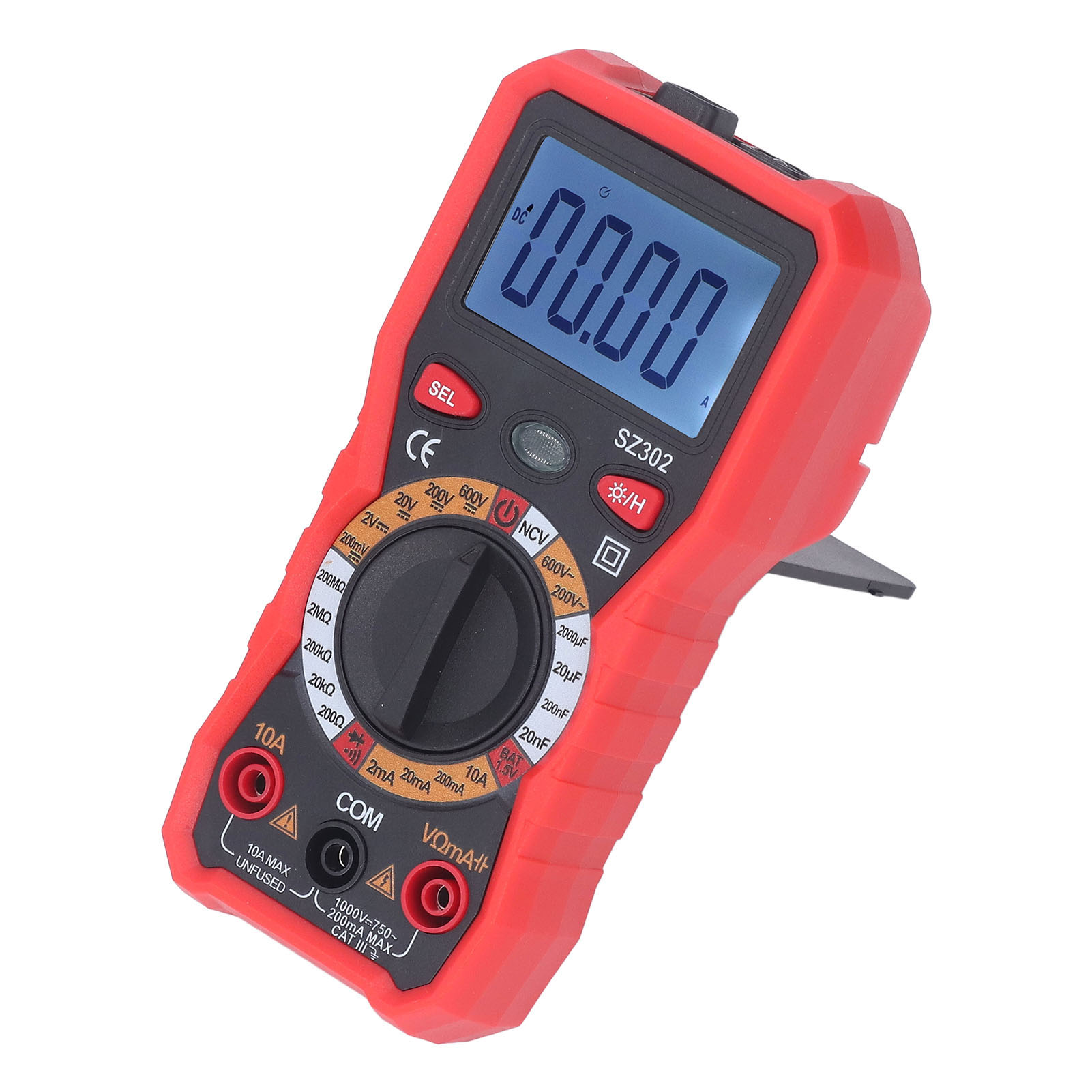 Hochpräzises, Hintergrundbeleuchtetes Digitalmultimeter Mit Automatischer Led-anzeige, Dc/ac-voltmeter Und Roter Taschenlampe