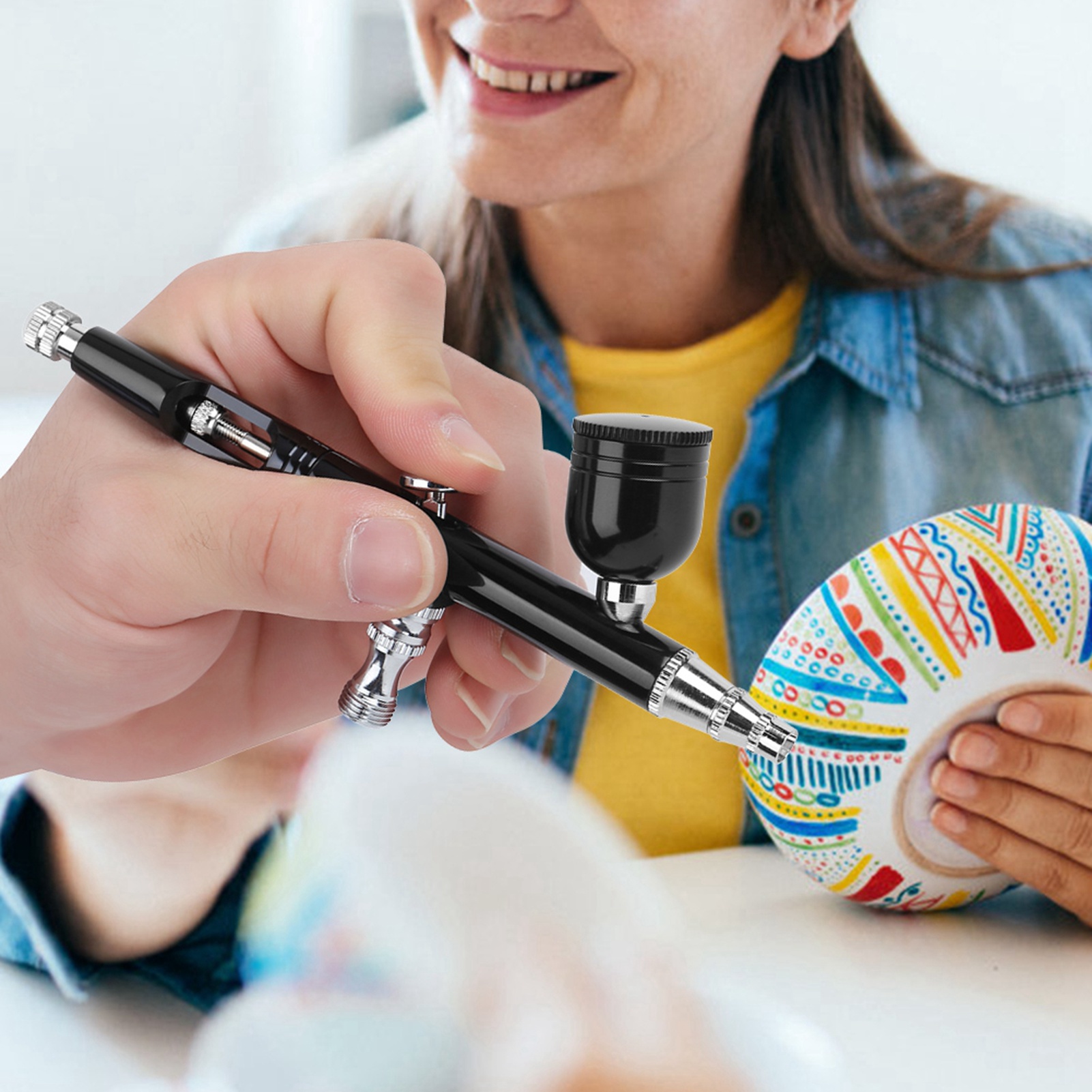 Doppelhub-airbrush-farbpistole Für Tätowierungen, Nageldesign Und Malerei