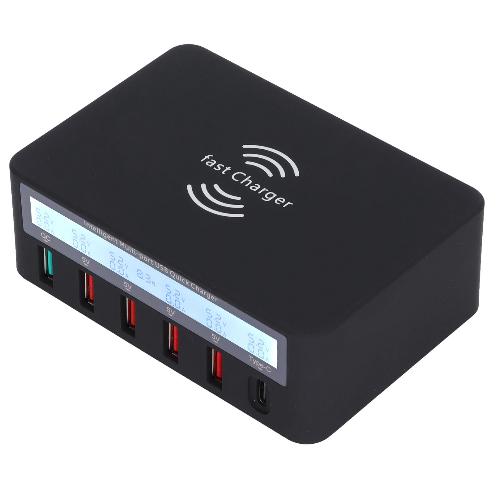 6-port-usb-ladestation, Intelligentes Schnellladegerät Für Mehrere Geräte, 100–240 V, Schwarz, Eu-stecker