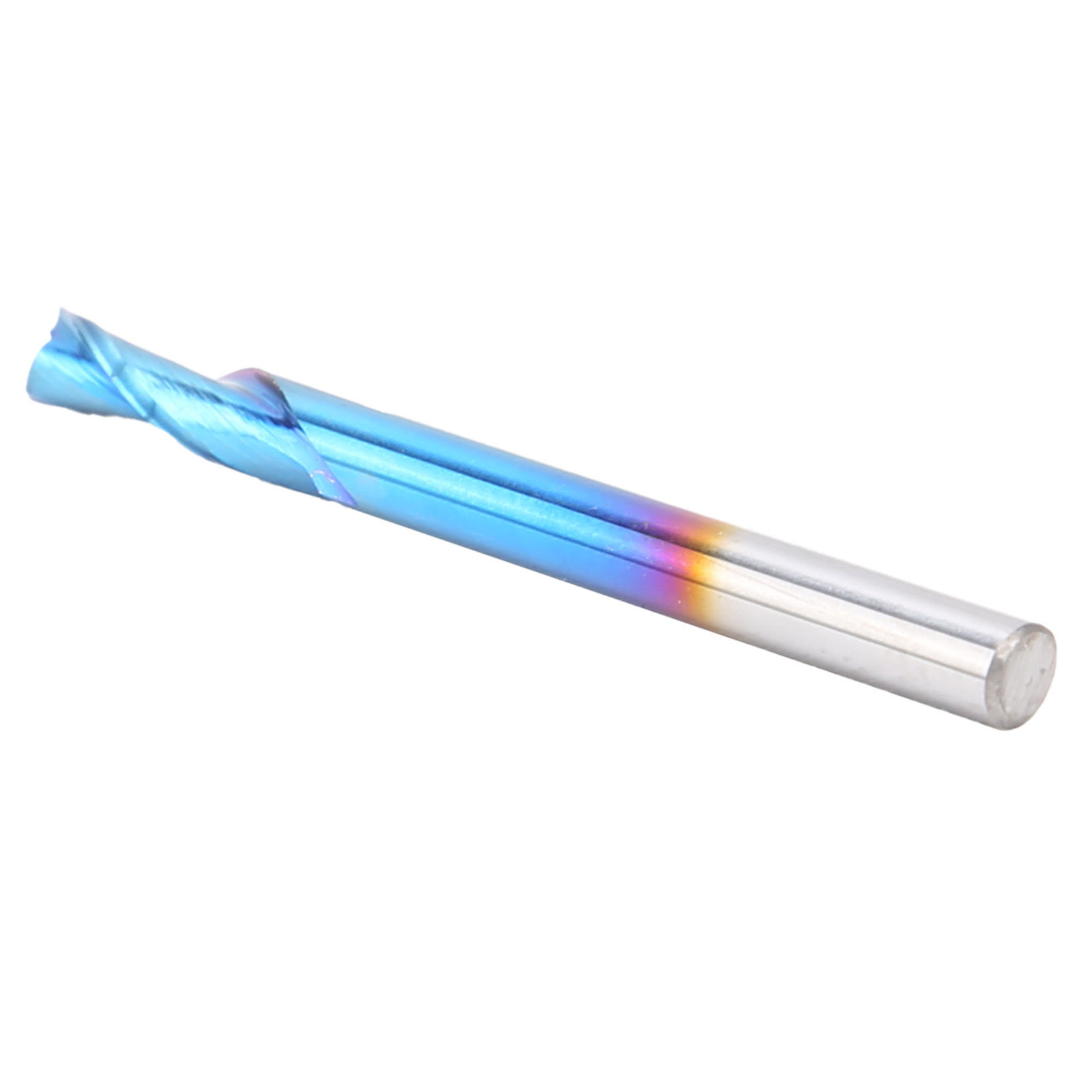 Zweischneidiger Schaftfräser, Blaue Beschichtung, Linksgewinde, Wolframstahl, 3,175 X 3,175 X 8 X 40