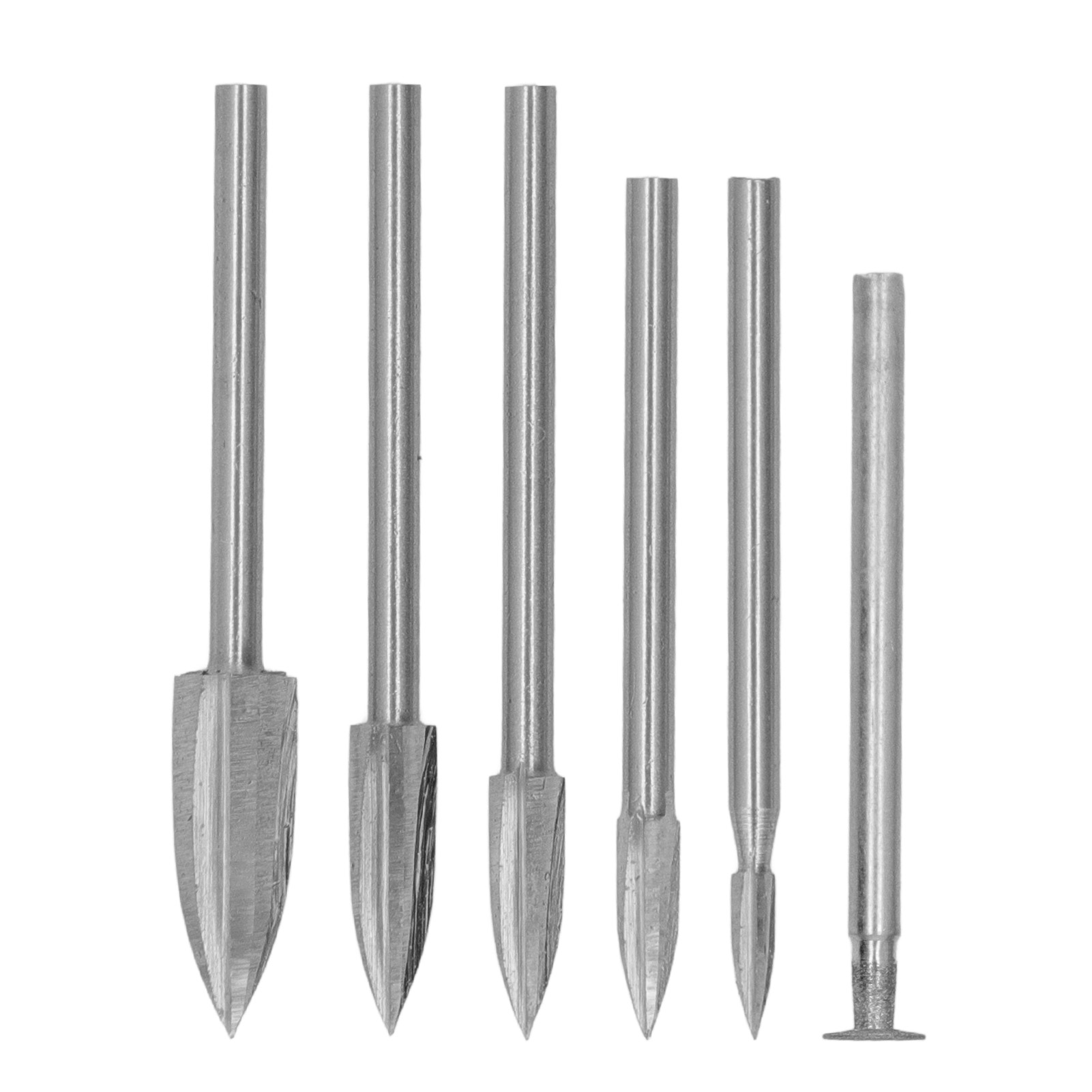 Holzfräser Mit 3-mm-schaft, Aus Hss, 3 Schneiden, Holzbearbeitungswerkzeug, 5-teiliges Set, 3-schneiden-fräser, Schleifaufsatz Und Spannfutter