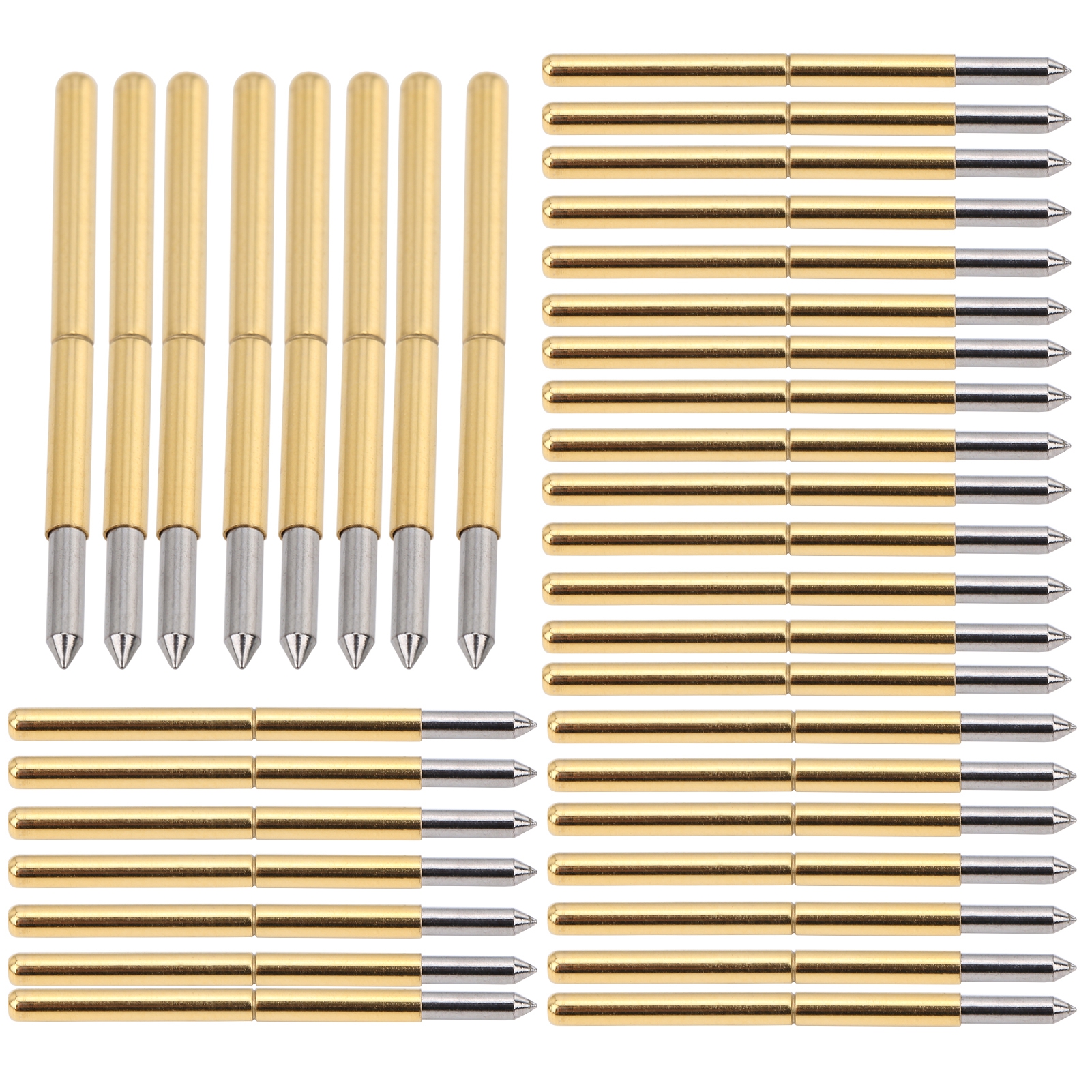 100 P125-b 2,0 Mm Federbelastete Prüfspitzen, Federbelastete Messstifte Aus Messing