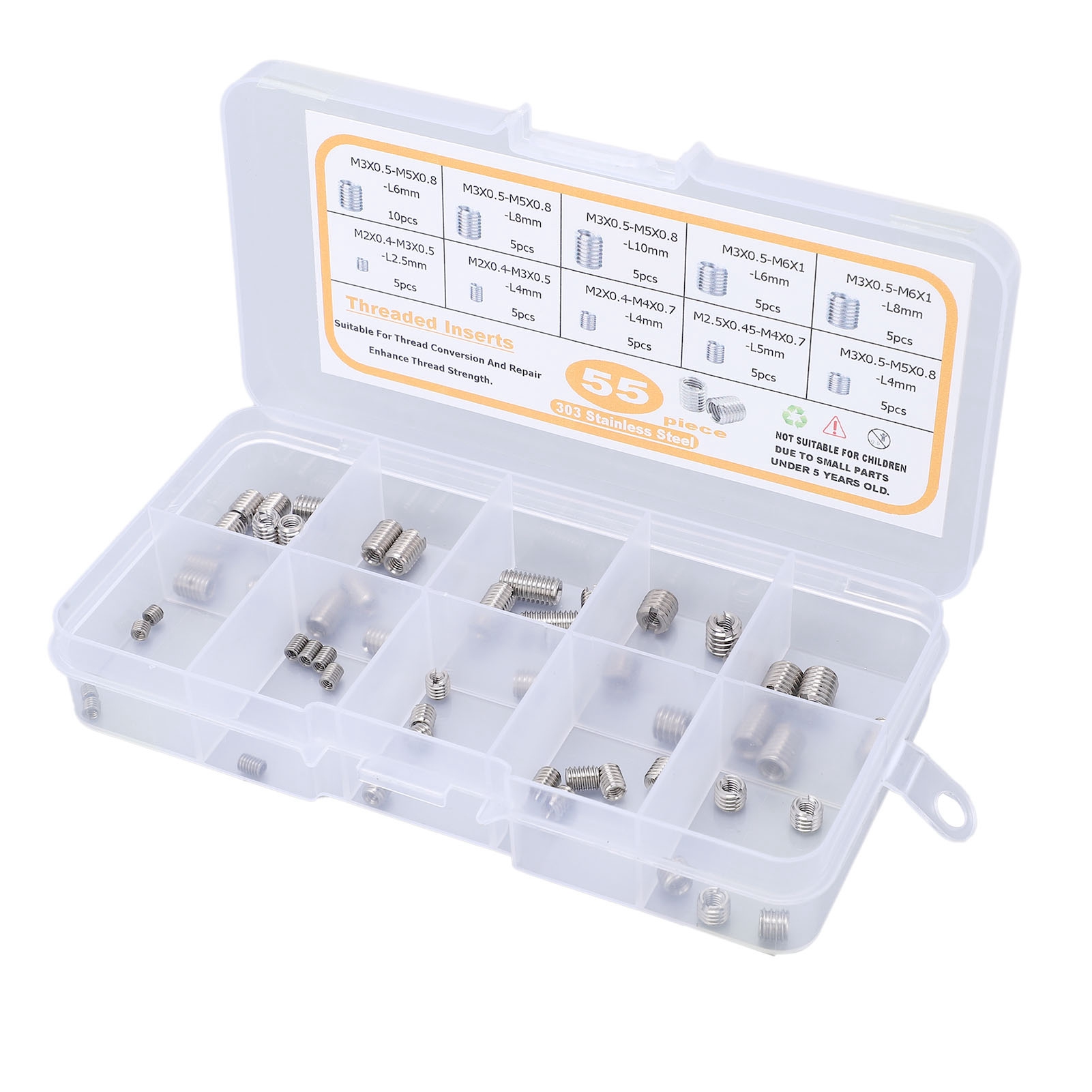 Sortiment Von 55 Gewindenietmuttern M2, M2,5 Und M3 Aus Edelstahl Für Reparaturen