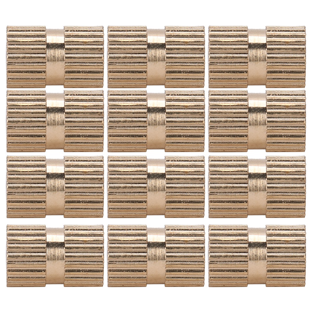 100 Professionelle Gerändelte Kupfermuttern, Basteleinsätze, M4 X 10 X 6
