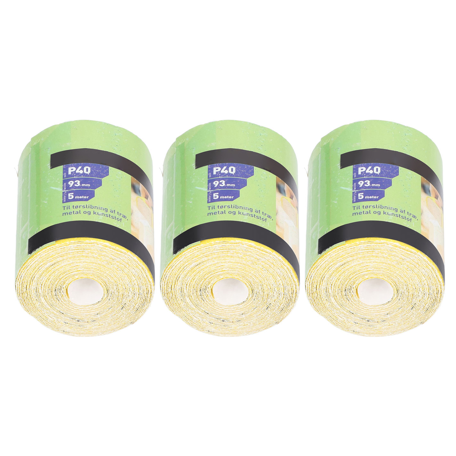 3 Rollen Schleifpapier, Körnung 40, Möbelpolier- Und Schleifwerkzeug, Gelb