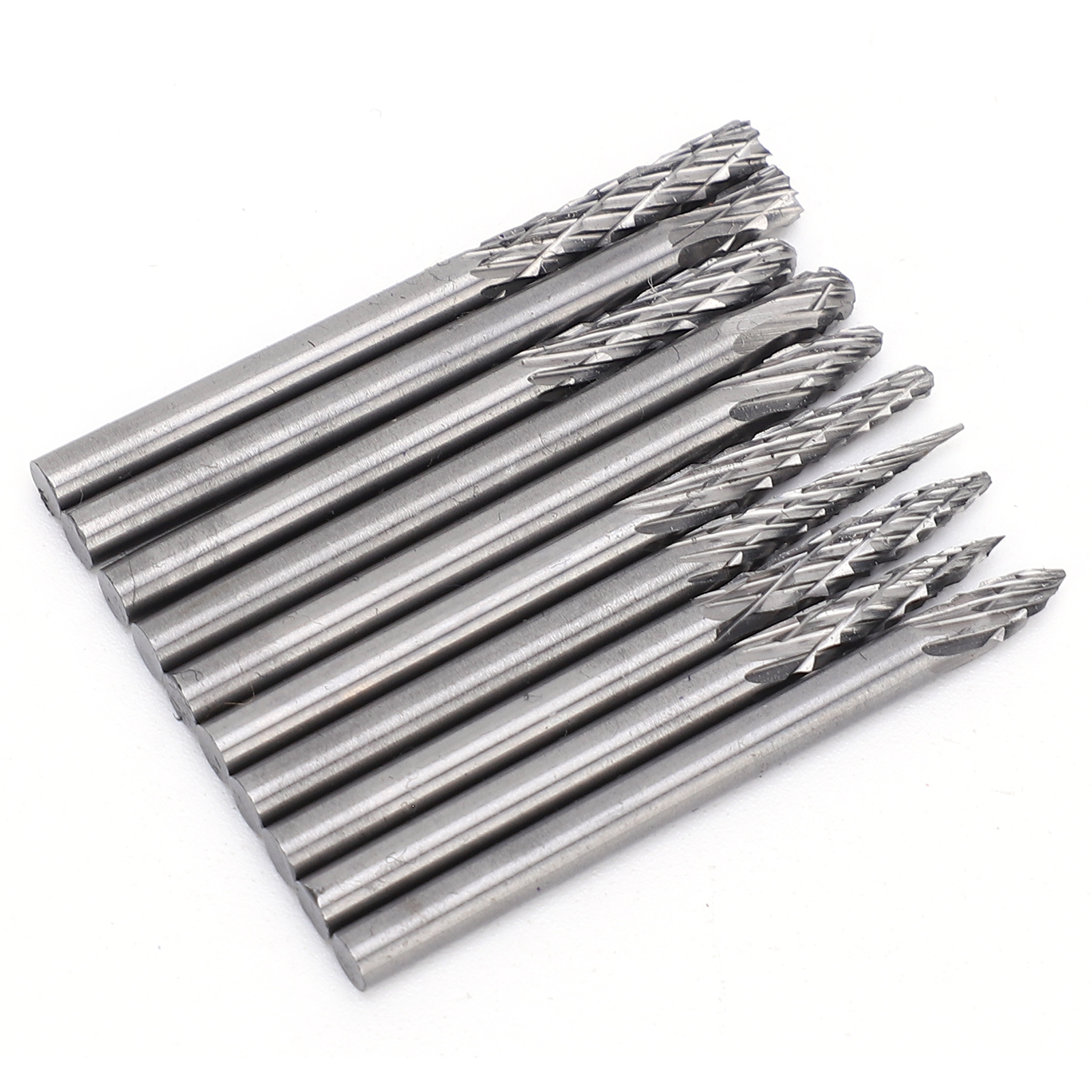 10 Schleifköpfe Aus Wolframstahl, Doppelnutfräser, 3x3 Mm Rotationsbohrer