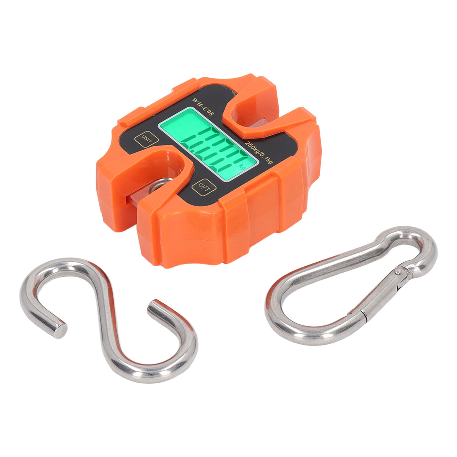 Orangefarbene, Digitale Hängewaage, Tragbar, Wasserdicht, Mini-kranwaage Für Angler, 0,2 Kg Bis 250 Kg. Verschiedene Maßeinheiten.