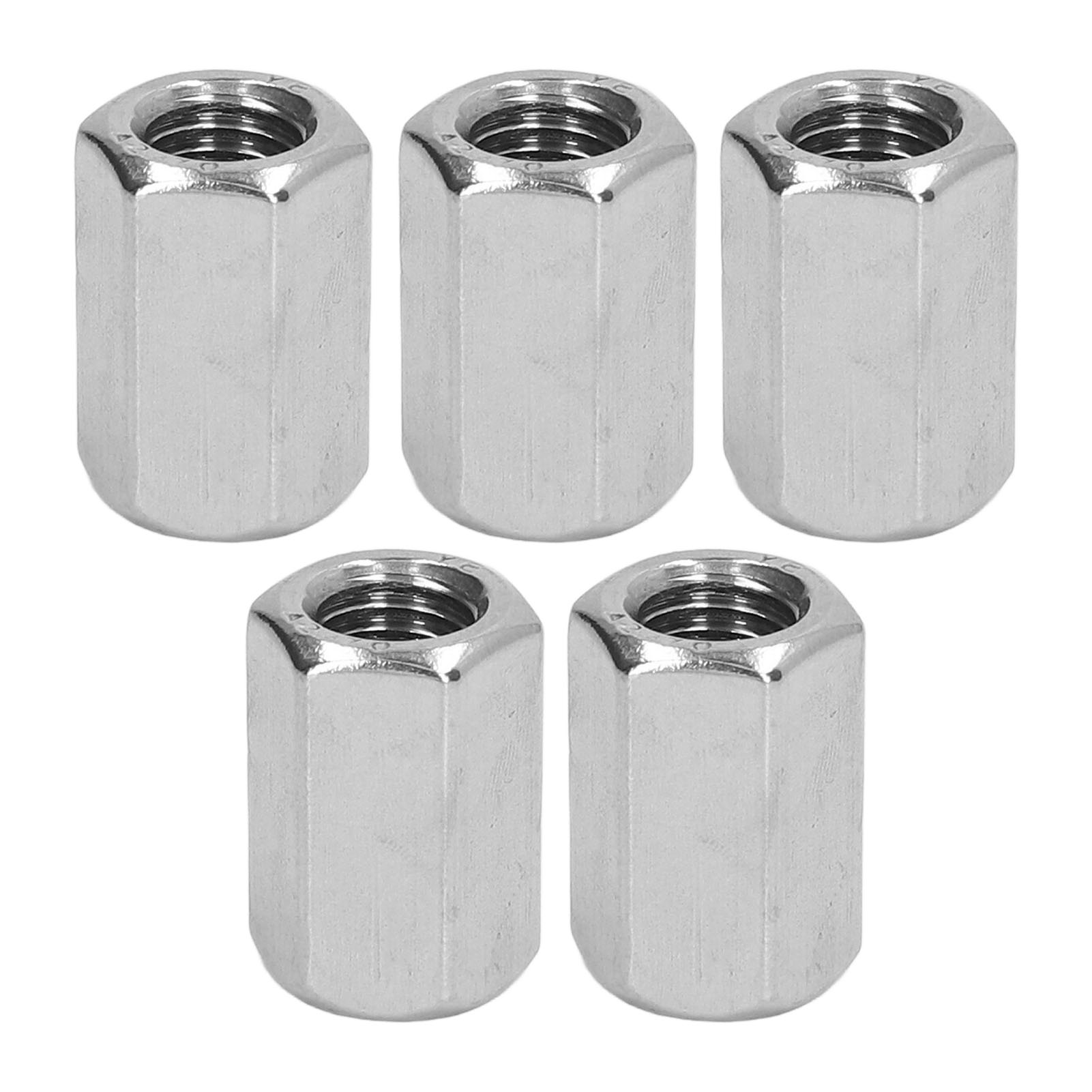 Satz Von 5 M12 X 1,75 Sechskantmuttern, 19 L30 Mm, Aus Rostfreiem Edelstahl, Für Lange 6-seitige Stangen.