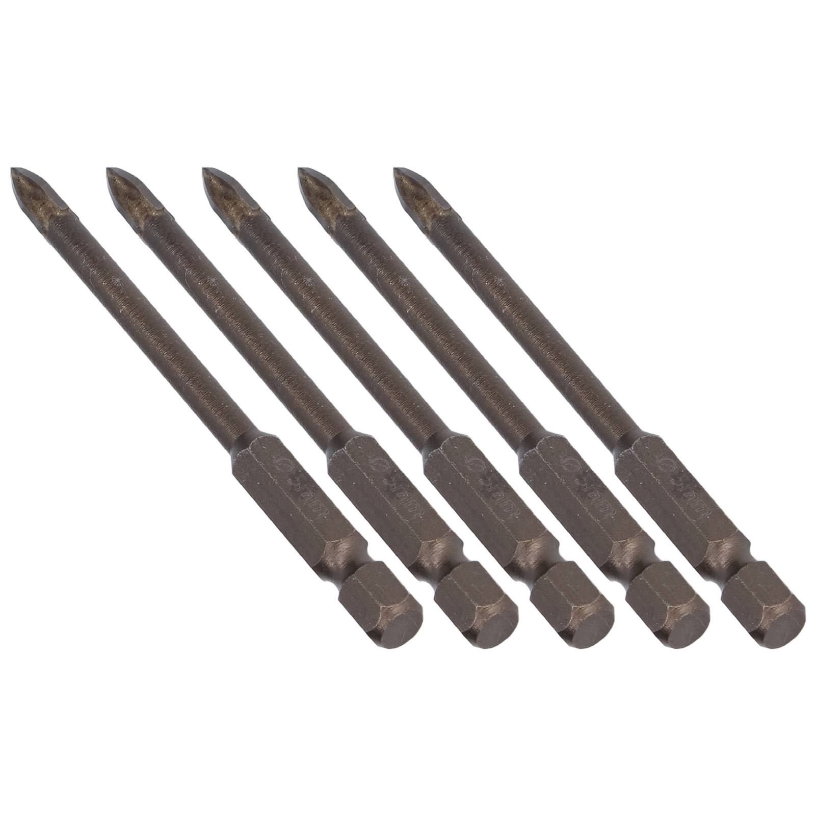 Set Mit 5 Kreuzschlitzbohrern Mit 6,35 Mm (1/4 Zoll) Sechskantschaft Für Fliesen, Glas, Keramik Und Beton, 5 Mm Hartmetallwerkzeug