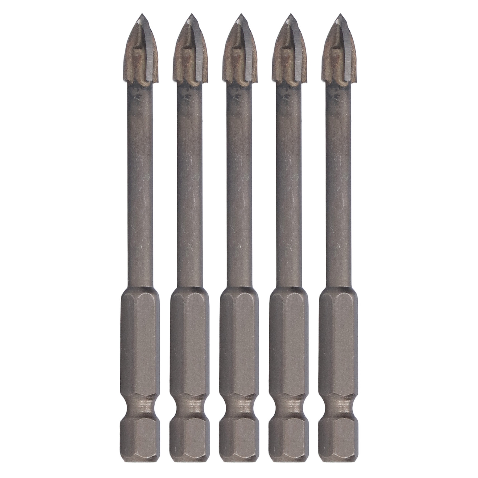 Set Mit 5 6,35 Mm (1/4 Zoll) Sechskant-kreuzschlitzbohrern Für Fliesen, Glas, Keramik Und Beton, 7 Mm Hartmetallwerkzeug
