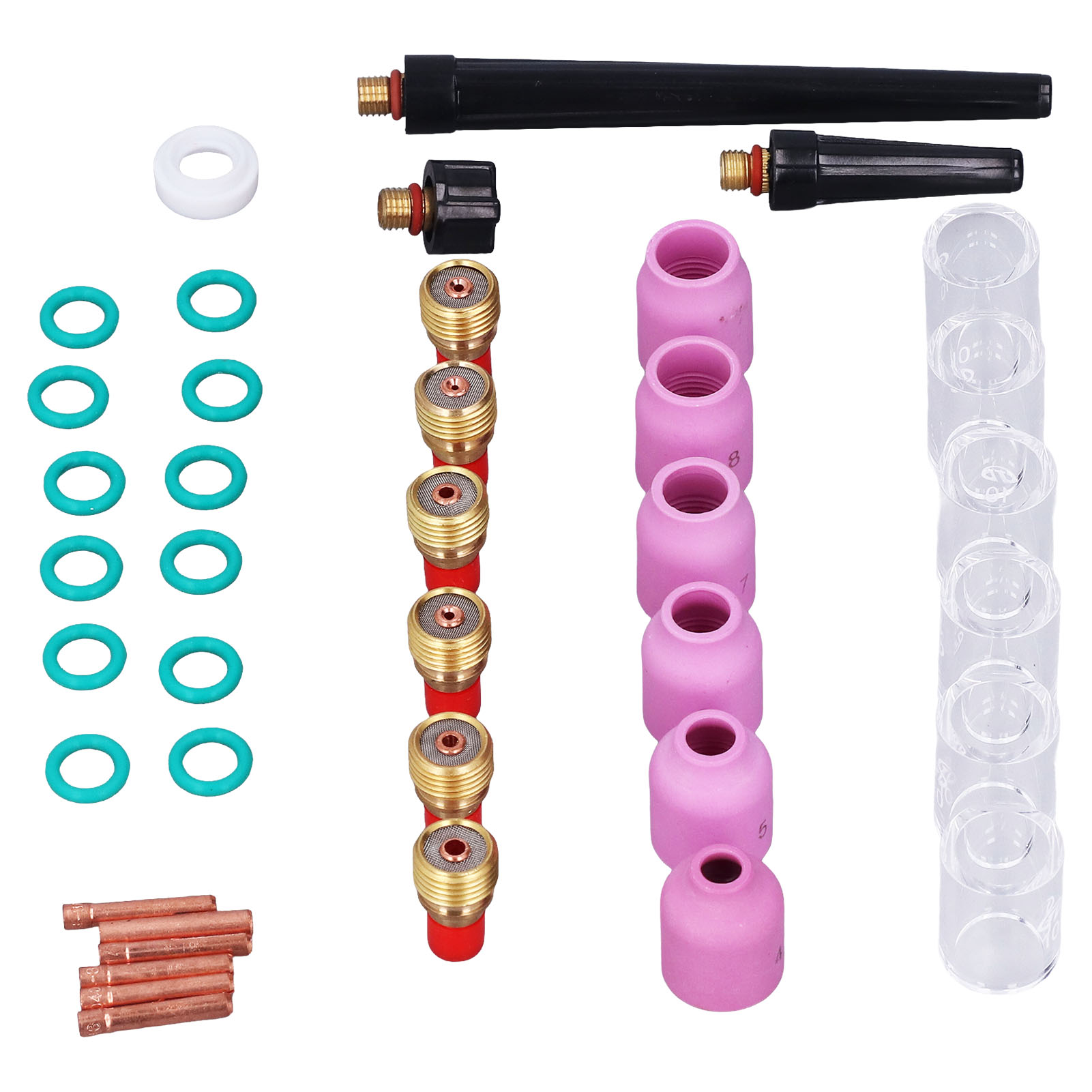 40-teiliges Zubehörset Für Wig-schweißbrenner: Klemme, Aluminiumoxiddüse, Gaslinse, Glasbecher Für Wp-9/20/25