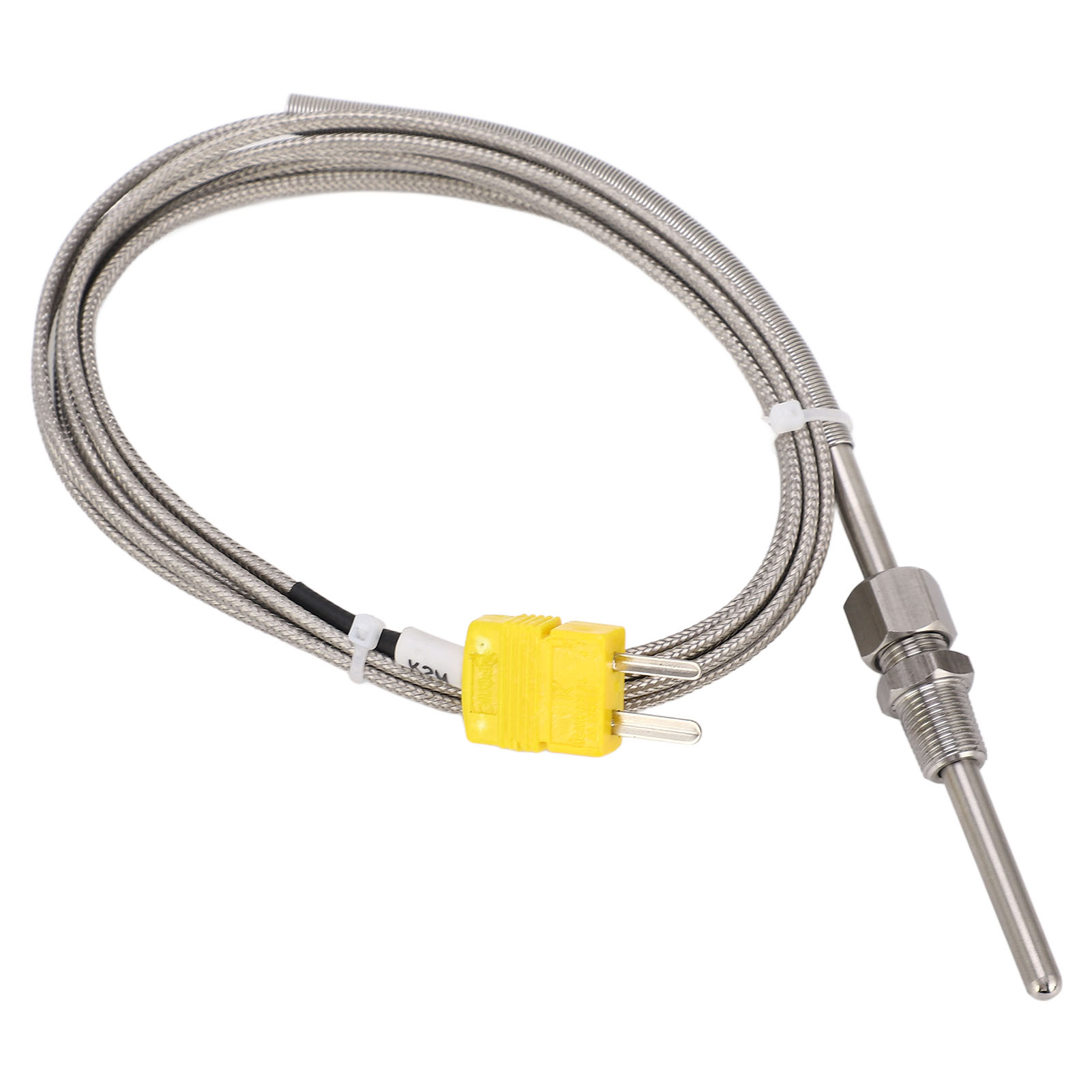 Temperaturfühler Typ K, Thermoelement, 1/8 Npt-gewinde, 80 Mm, Gelber Stecker, Temperaturbereich: -100 Bis 1250 °c
