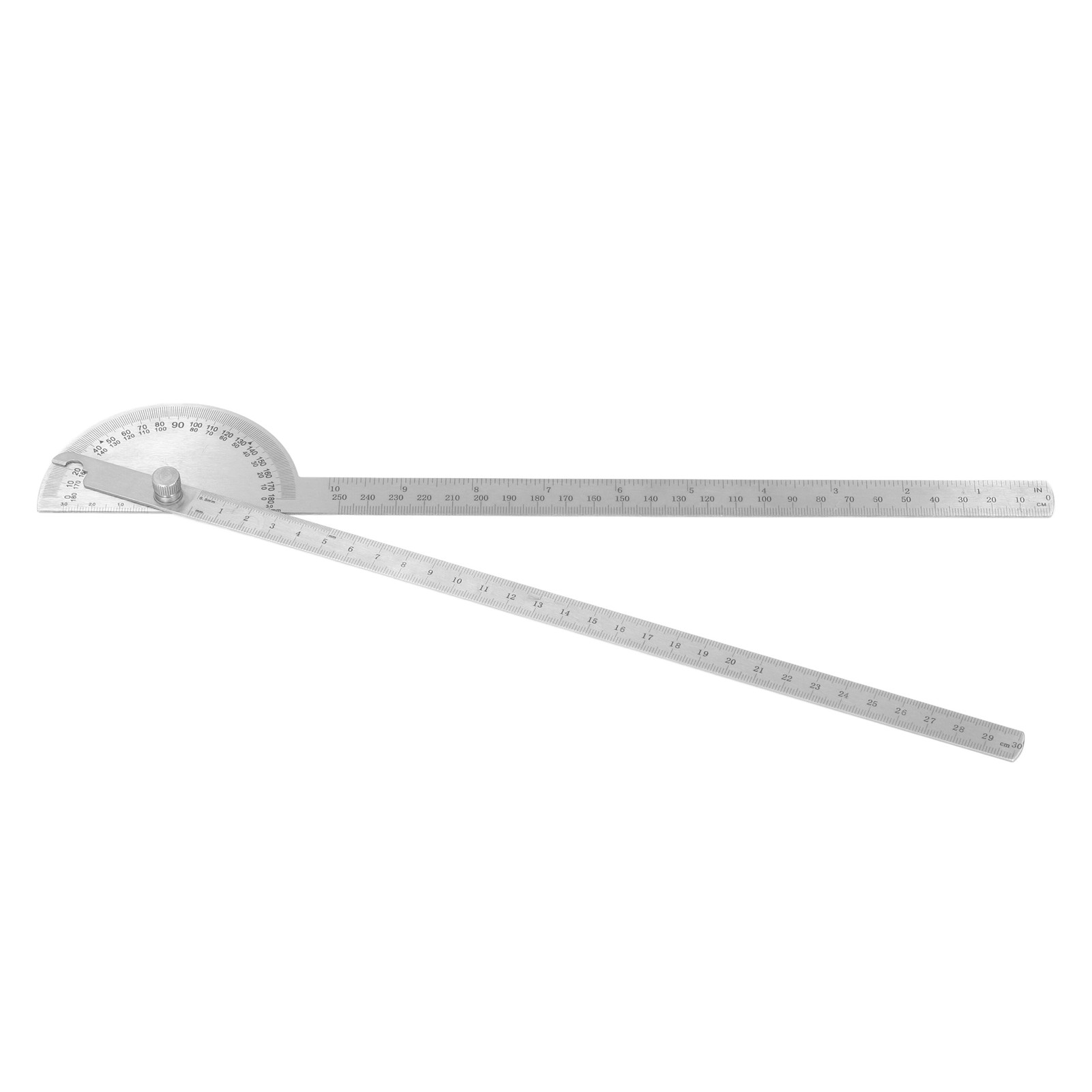 Winkelmesser Mit Zwei Armen, 0–180°, Messwerkzeug Aus Edelstahl Für Die Holzbearbeitung, 250 Mm