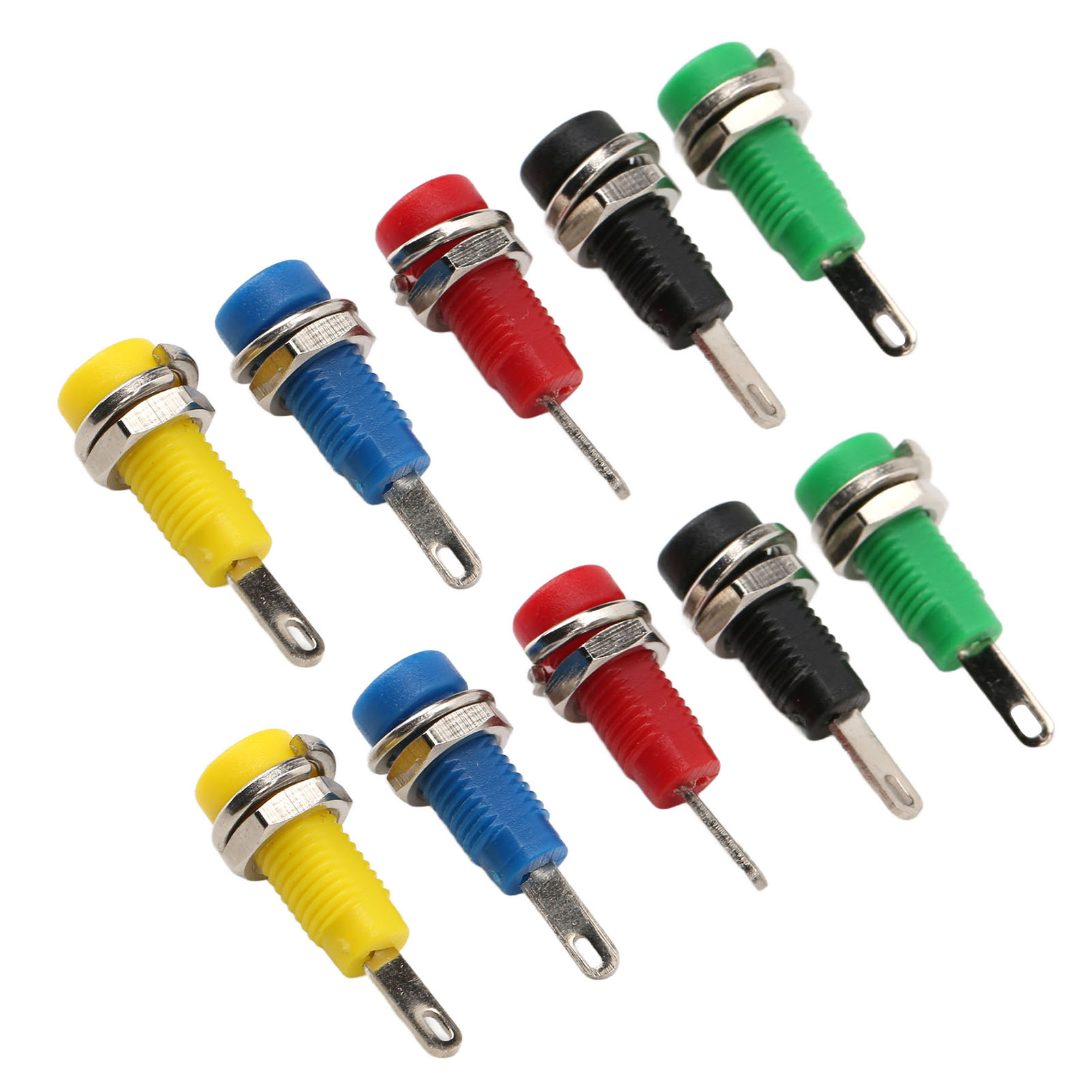 J.40003 2-mm-einbausteckdose, 5 Farben, 30 V Ac – 60 V Dc / Max. 10 A, Bananenstecker Mit Feder Für Wechselrichter. Lieferung
