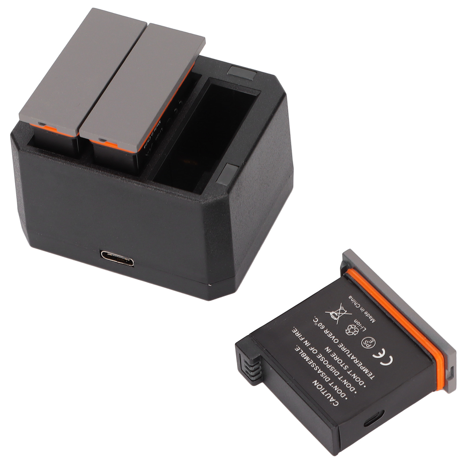 Akkuladegerät-set Für Die Dji Osmo Action-kamera: 3 X 1300 Mah Akkus Und 3-kanal-ladegerät Mit Led-anzeige