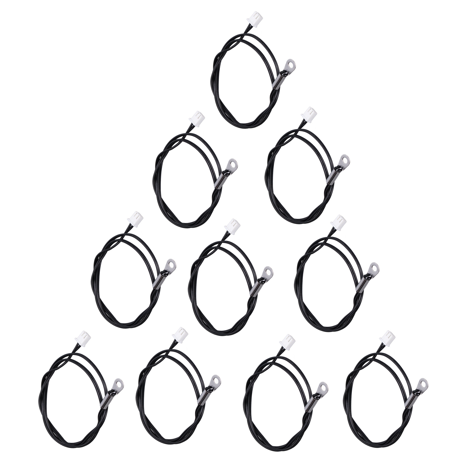 10 Ntc-thermistor-temperaturfühler, Runde Anschlüsse, Kaltverpressstecker, 500 Mm, 20 Kω, B3950