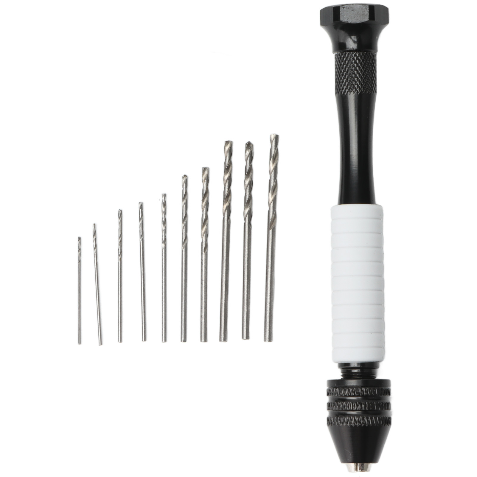 Set Mit 11 Spiralförmigen Handbohrern Mit Verschiedenen Spitzen Für Holz, Kunststoff Und Gummi.