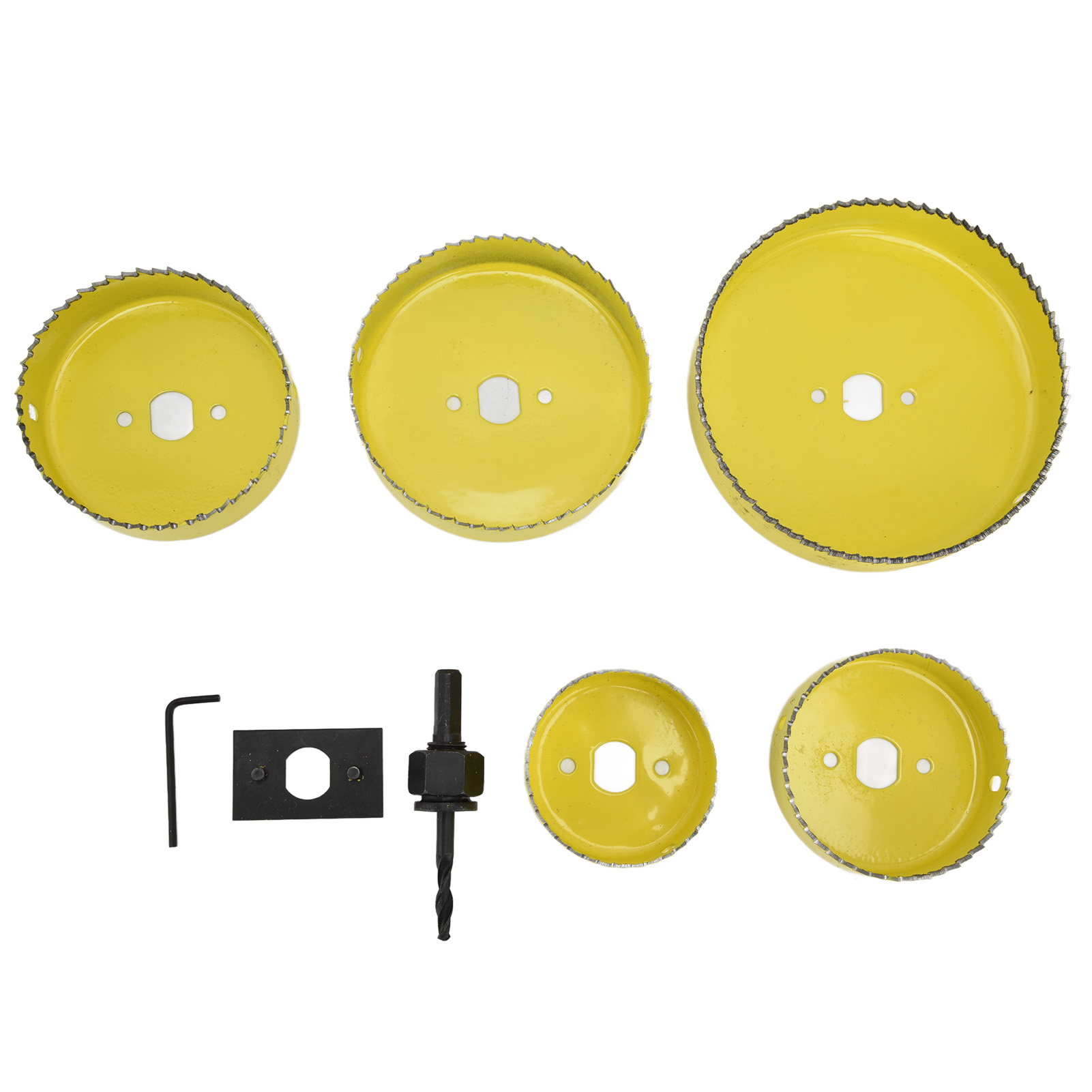 Set Mit 8 Hartmetall-lochsägen Zum Bohren Runder Löcher In Holz Und Pvc (64-127 Mm).