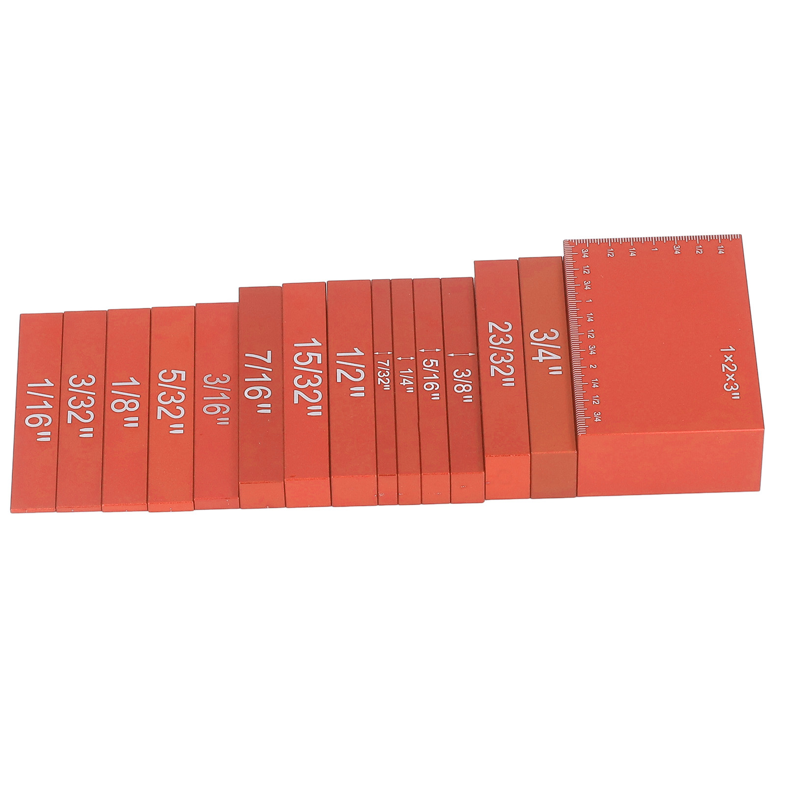 Set Mit 15 Höhenlehren Aus Aluminiumlegierung, Leuchtende Farbe, Präzise Skala Für Holzbearbeitung, Orange