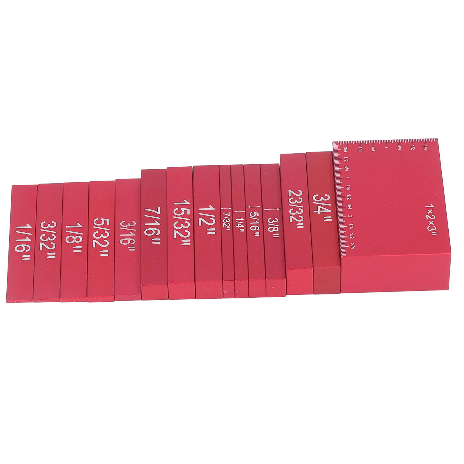 Set Mit 15 Höhenlehren Aus Aluminiumlegierung, Leuchtende Farbe, Präzise Skala Für Holzbearbeitung, Rot